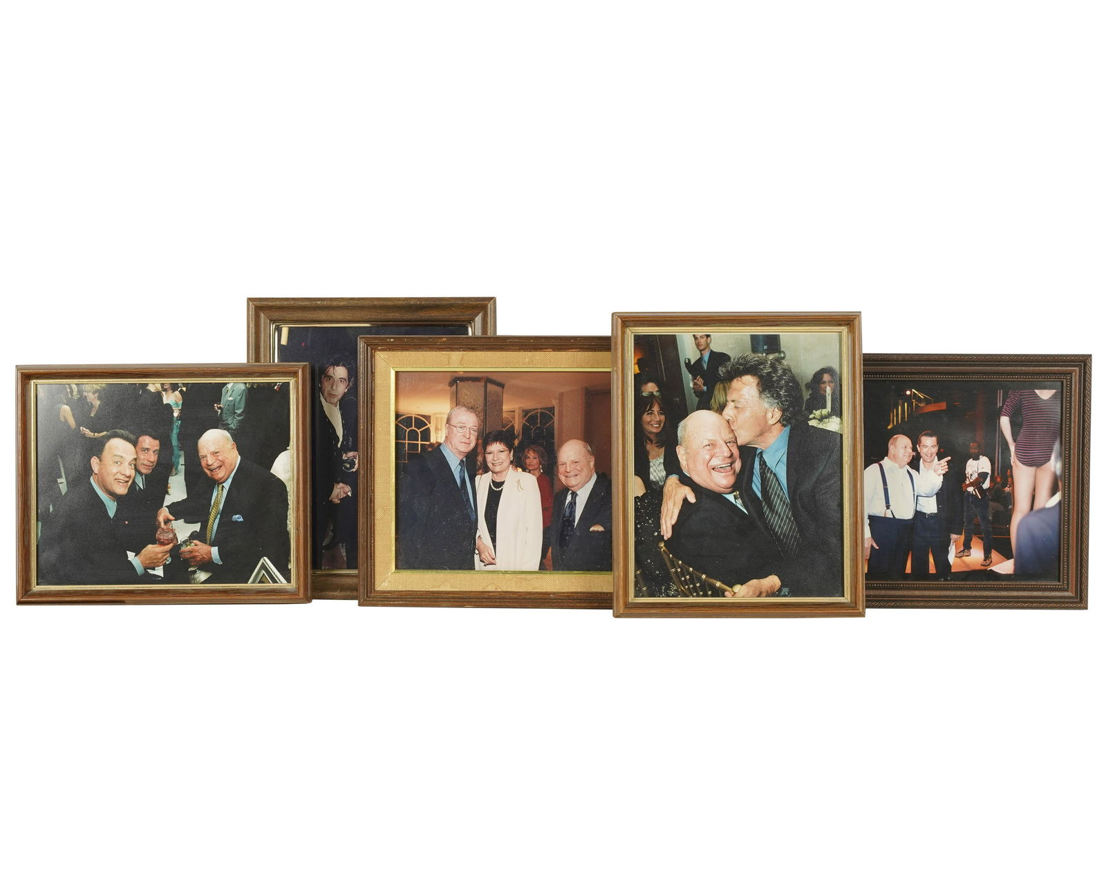 DON RICKLES SIX CELEBRITY PHOTOS: featuring Dustin Hoffman, Penny Marshall, Tom Hanks, John Travolta, Robert De Niro, Michael Douglas, Catherine Zeta-Jones, Michael Caine and Al Pacino; the Pacino photo: 11 1/2 x 9 1/2 inches frame