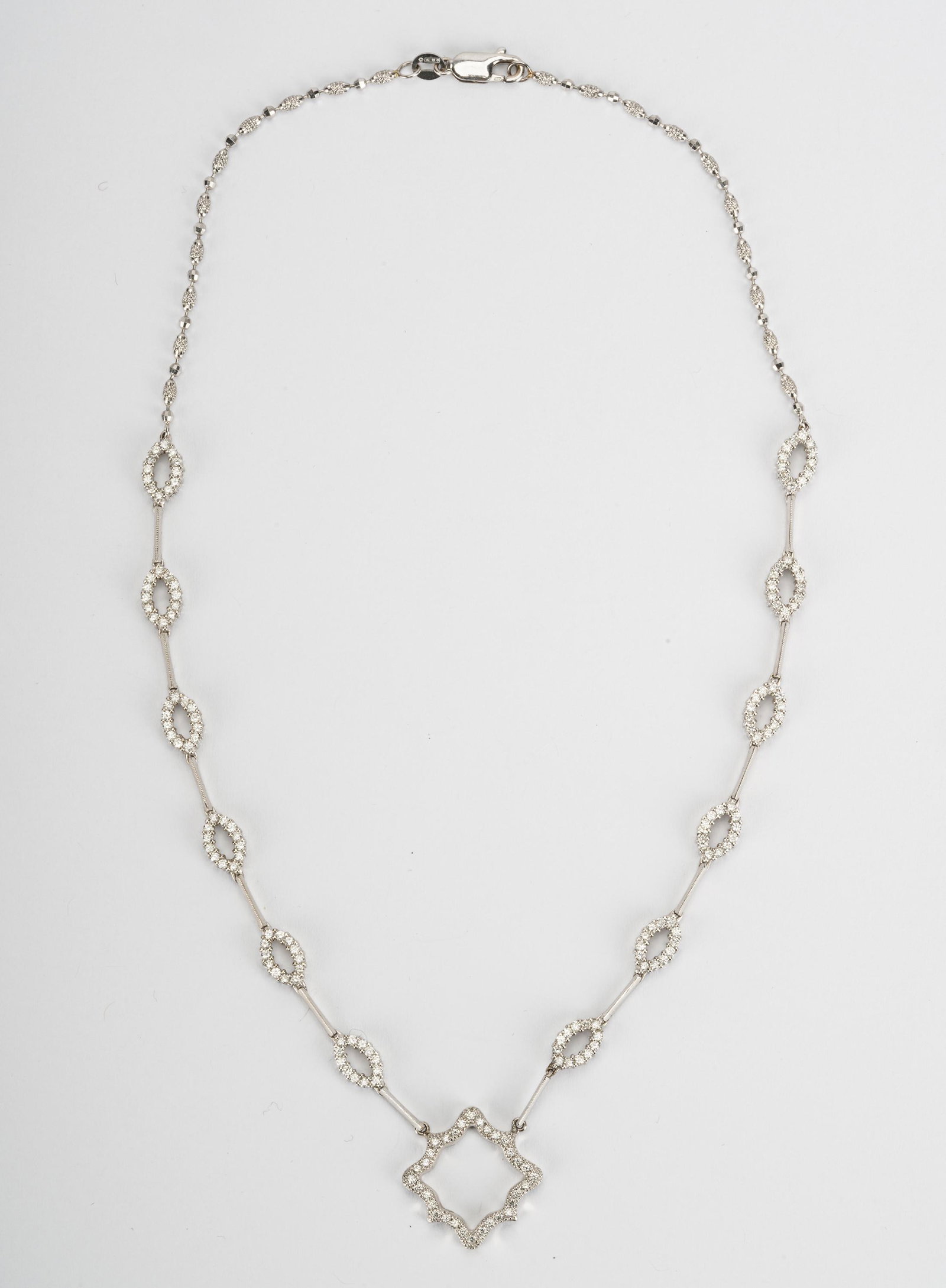 BARBARA RICKLES 14 KARAT WHITE GOLD & DIAMOND NECKLACE (1 of 9)