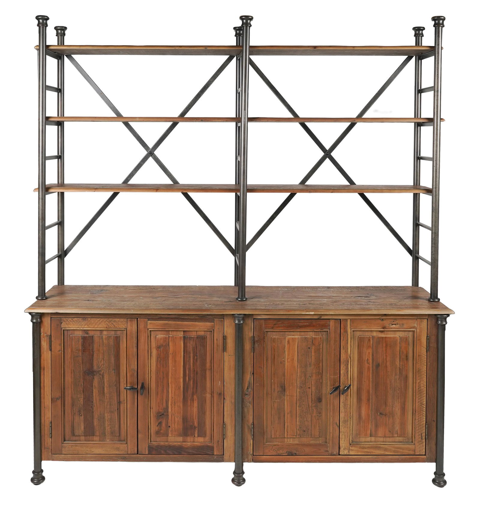 RESTORATION HARDWARE IRON & WOOD BOOKCASE CABINET (1 of 8)