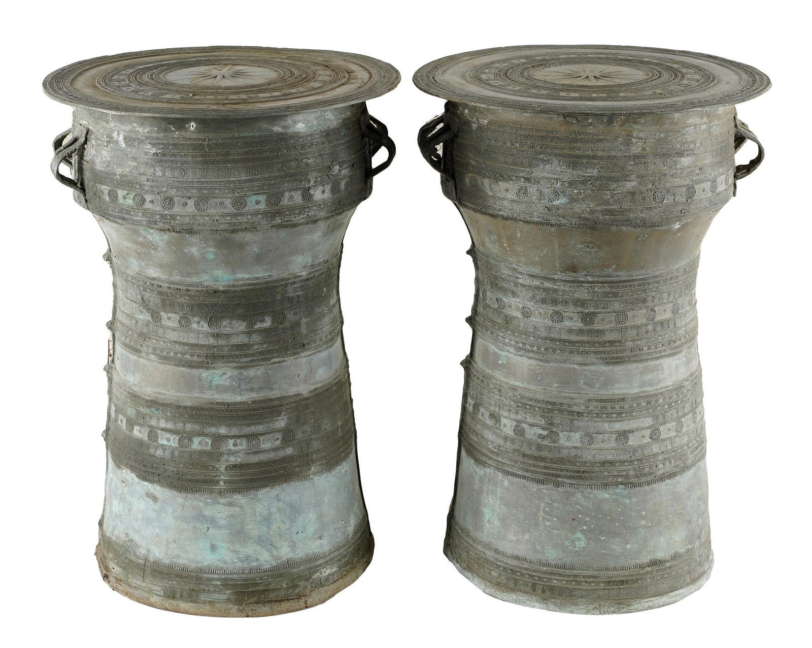 PAIR OF BURMESE-STYLE RAIN DRUM TABLES (1 of 9)