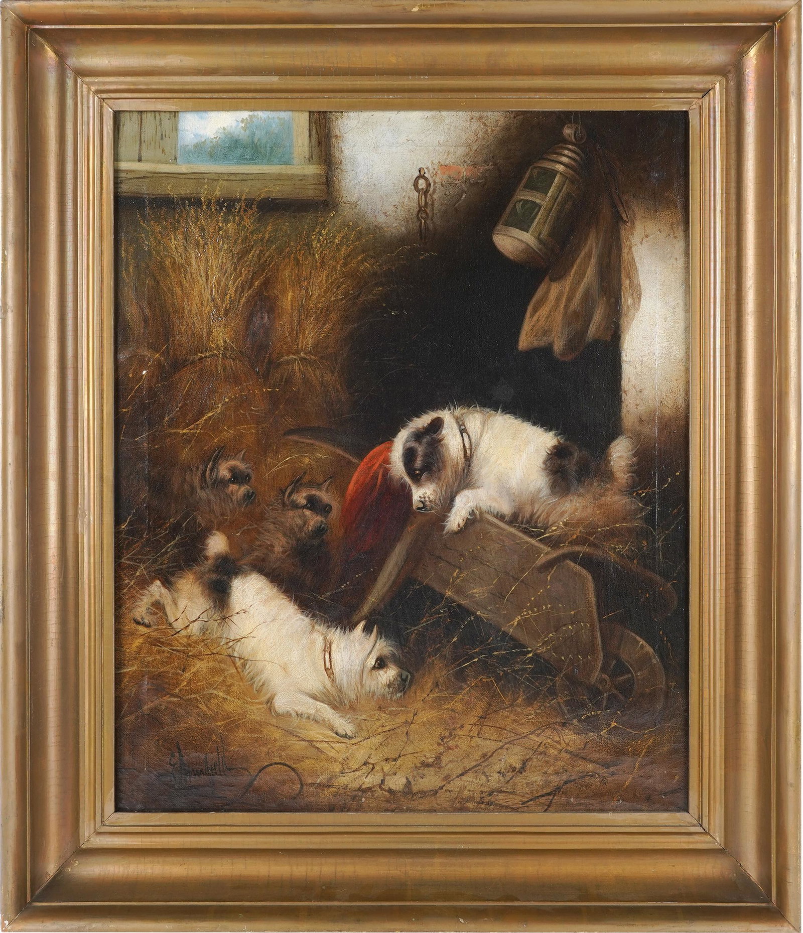 EDWARD GEORGE ARMFIELD (1817 - 1896): TWO TERRIERS (1 of 8)