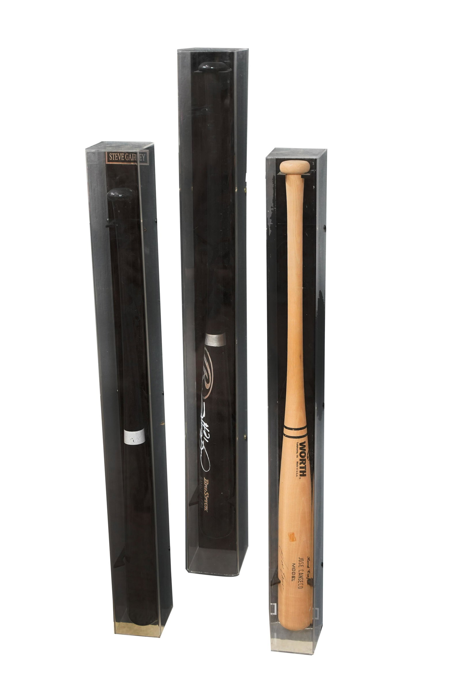 THREE SIGNED BASEBALL BATS (1 of 6)