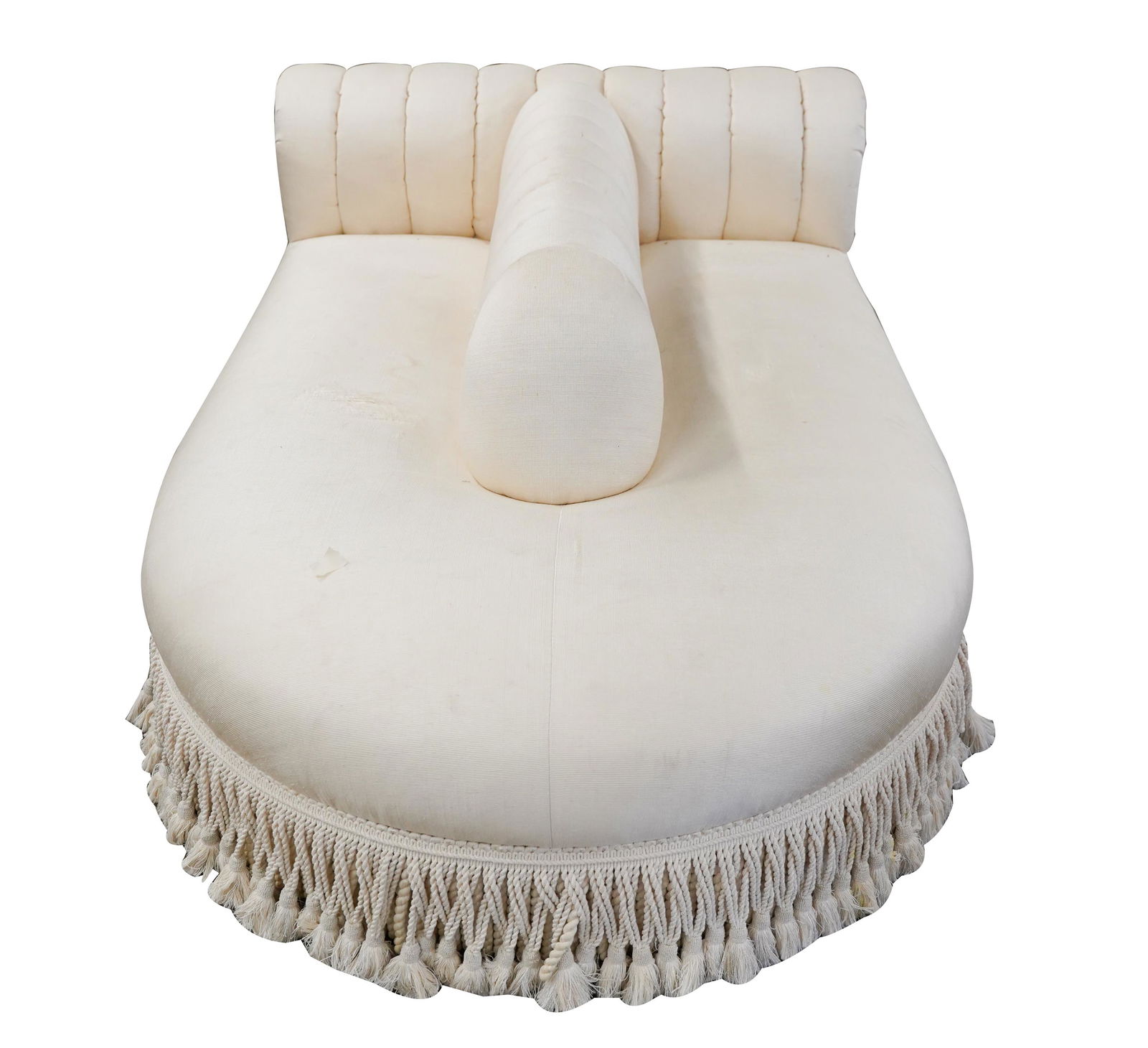 WHITE UPHOLSTERED DOUBLE CHAISE LOUNGE (1 of 10)