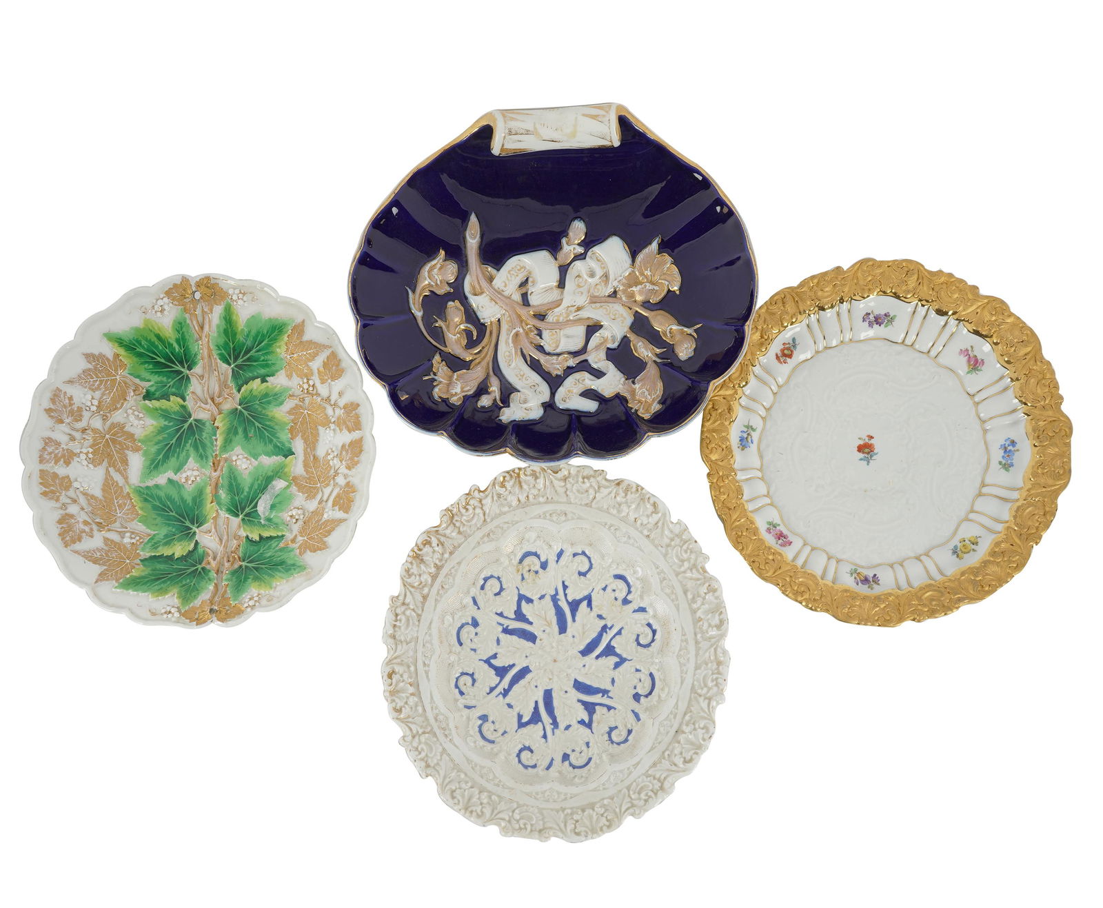 FOUR MEISSEN PORCELAIN PLATES (1 of 8)
