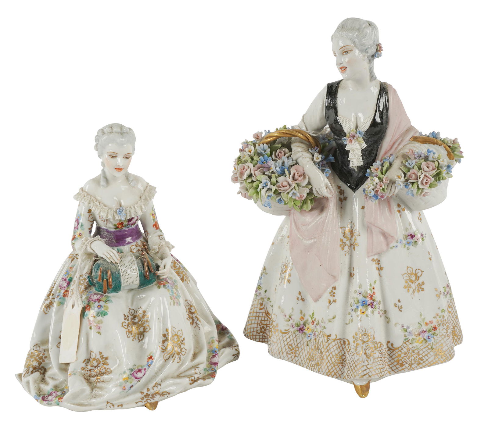 TWO ITALIAN PORCELAIN FIGURES (1 of 9)