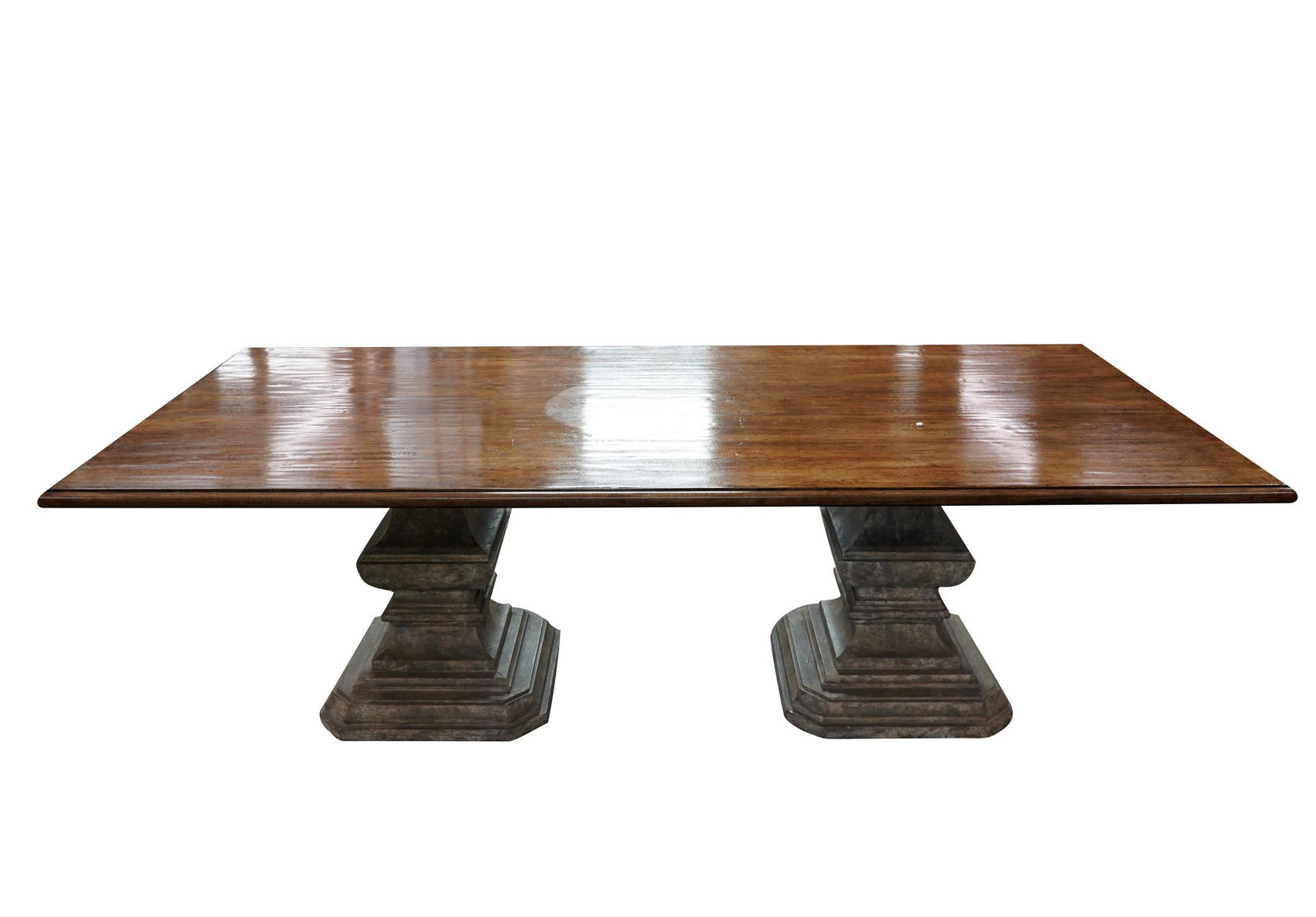 BAROQUE-STYLE DOUBLE PEDESTAL DINING TABLE (1 of 8)