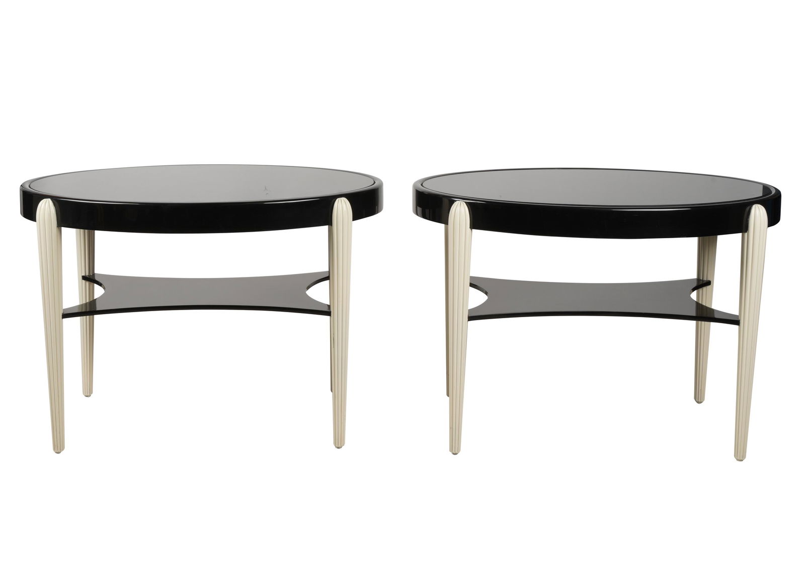 PAIR OF DECO-STYLE LACQUERED SIDE TABLES (1 of 9)