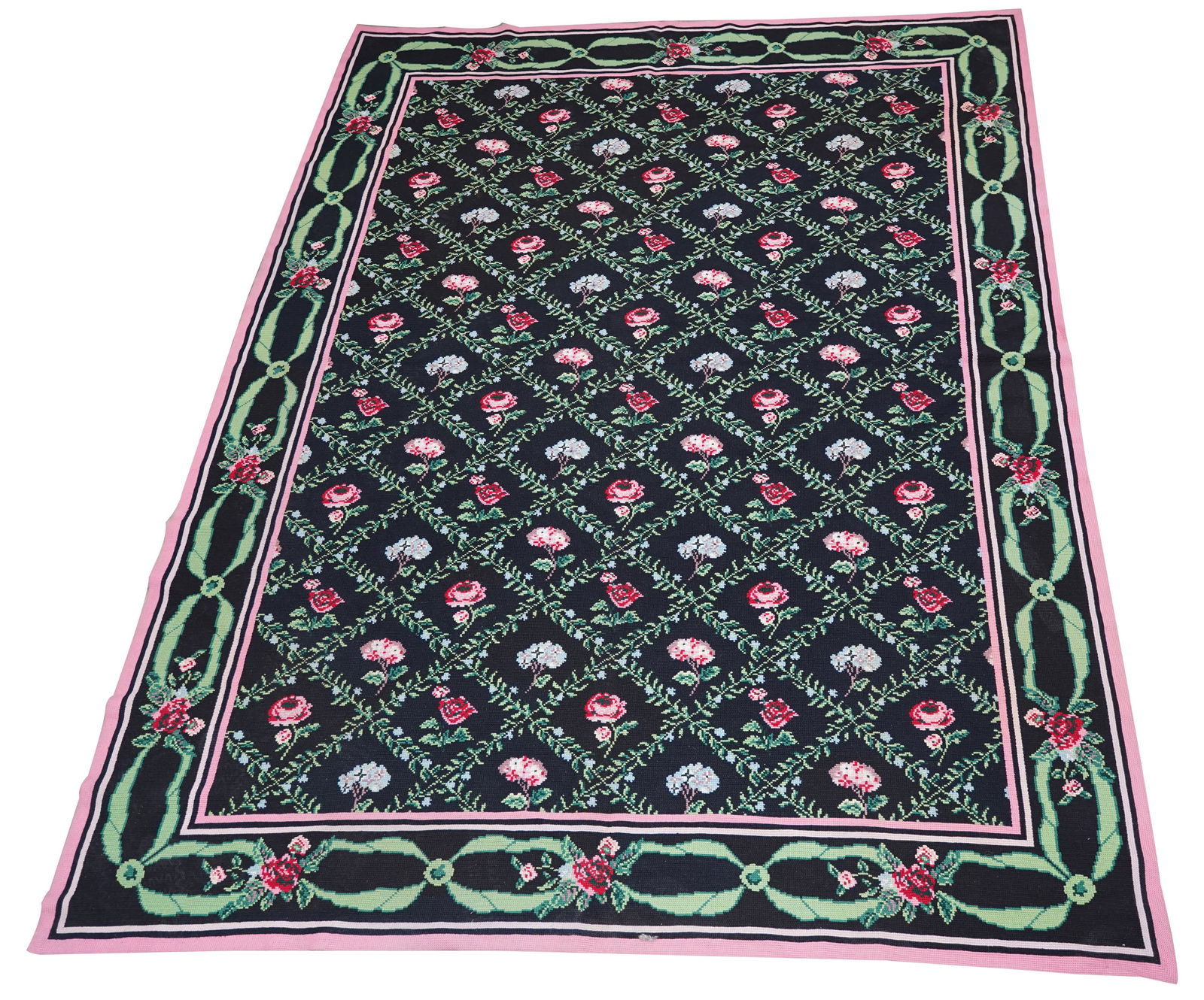 EUROPEAN FLORAL NEEDLEWORK CARPET (1 of 11)