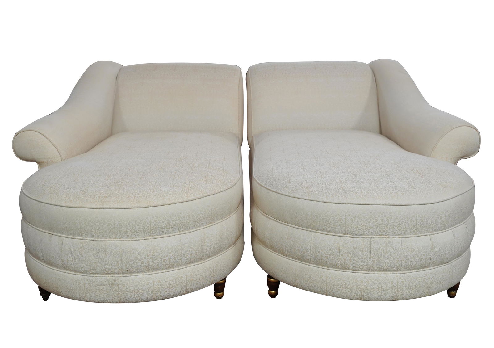 PAIR OF UPHOLSTERED CHAISE LOUNGES (1 of 12)