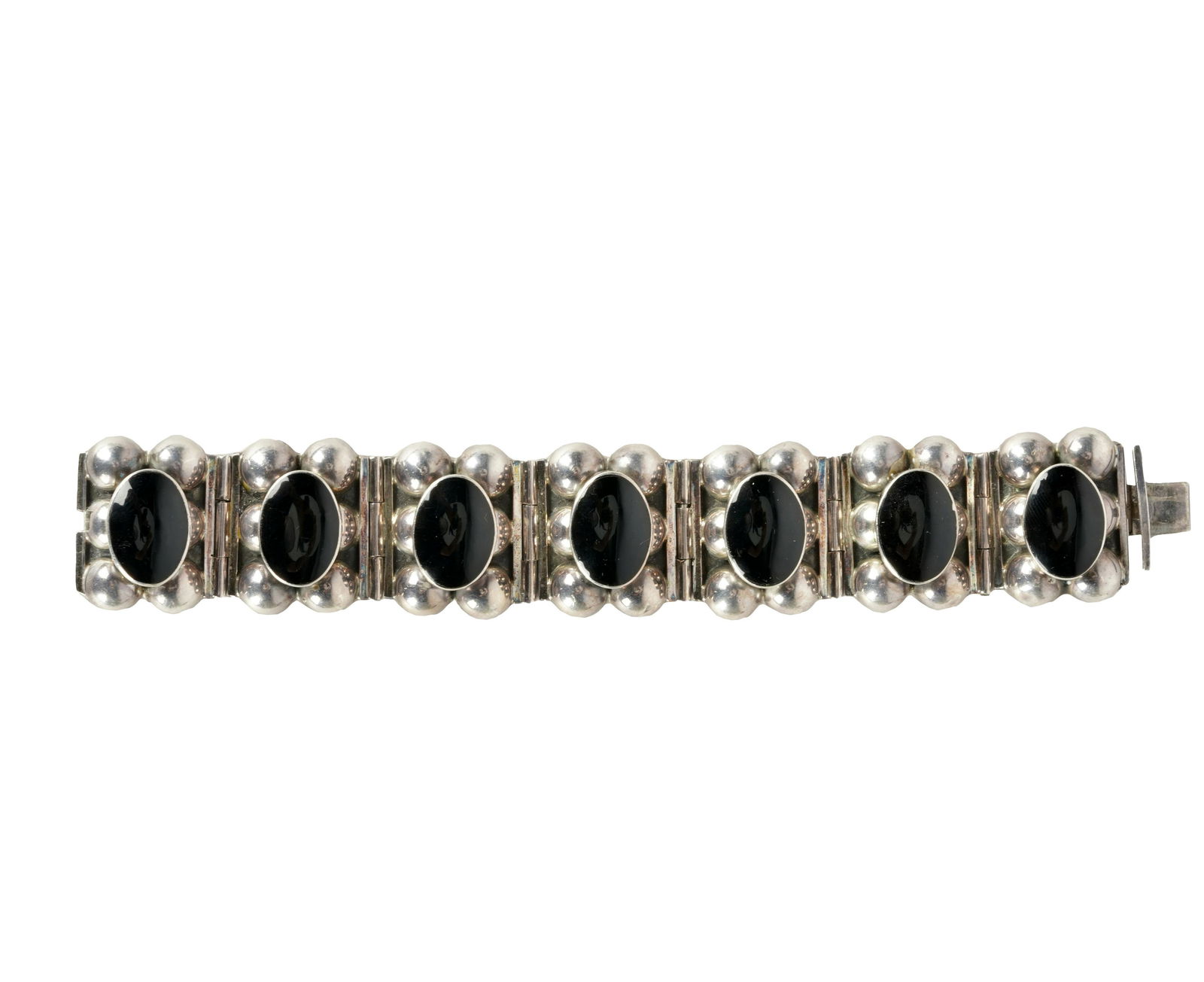 MEXICAN STERLING & STONE BRACELET (1 of 7)