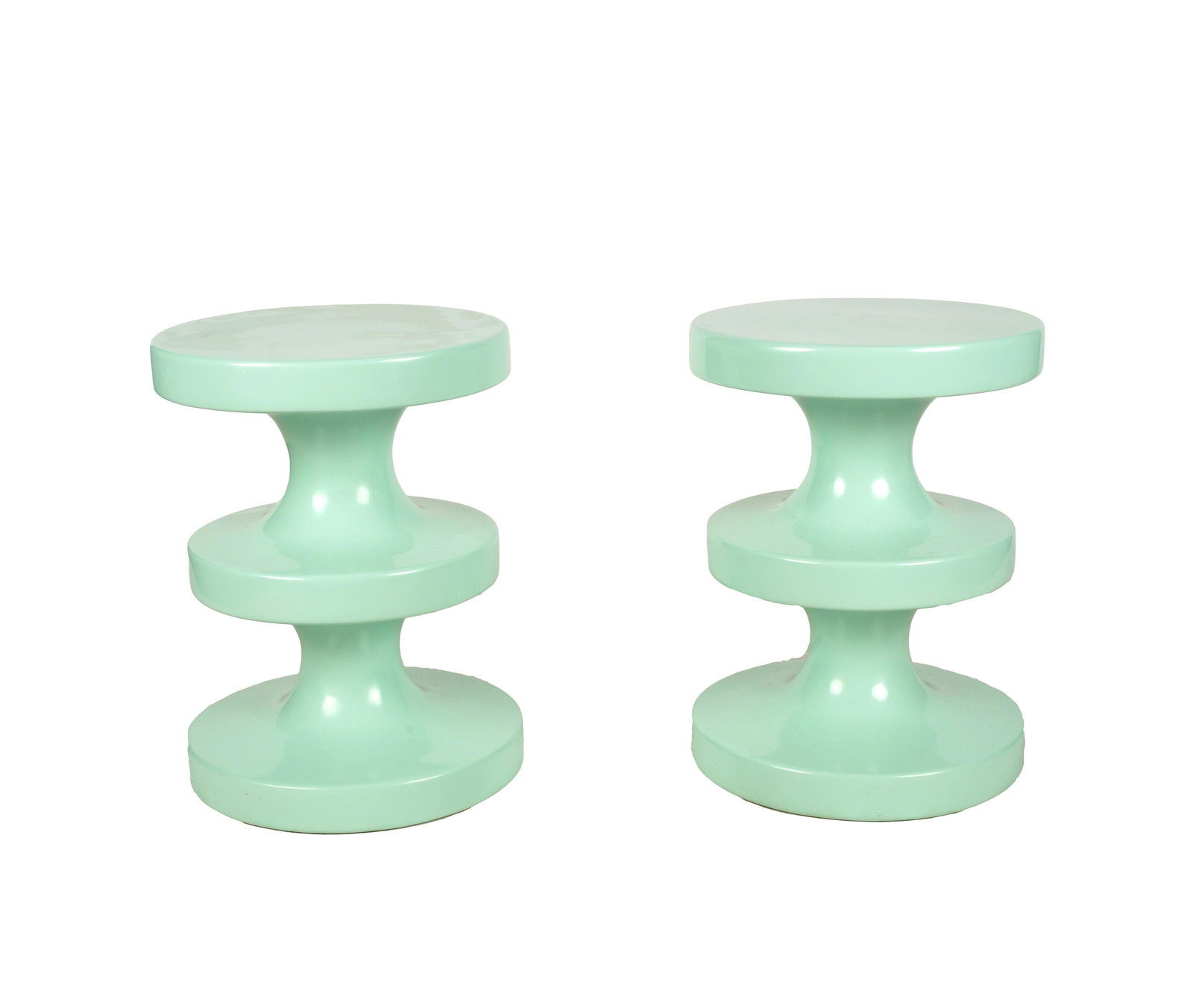 PAIR MODERNIST LACQUERED WOOD END TABLES (1 of 8)