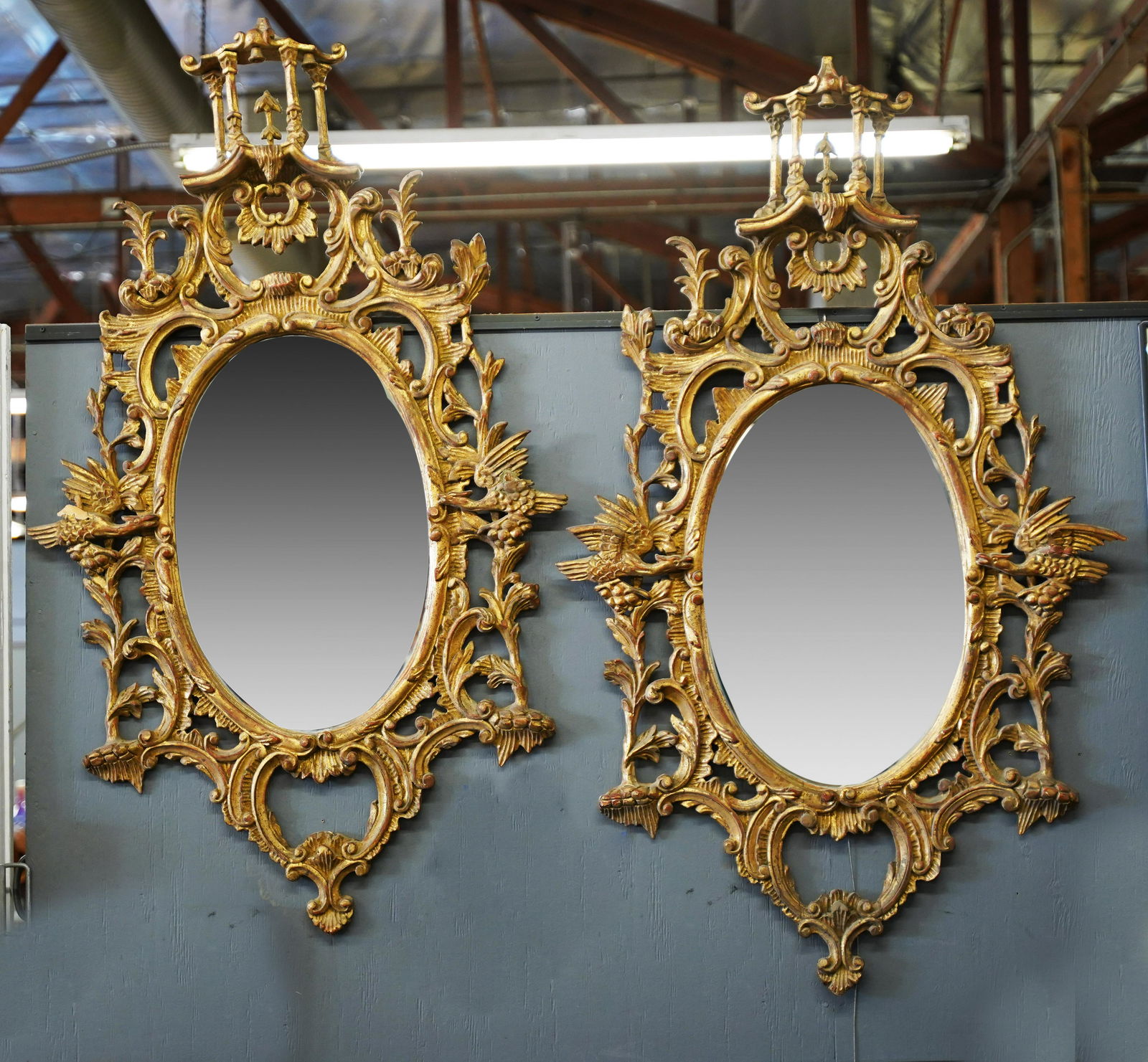 PAIR CHINOISERIE GILTWOOD WALL MIRRORS (1 of 13)