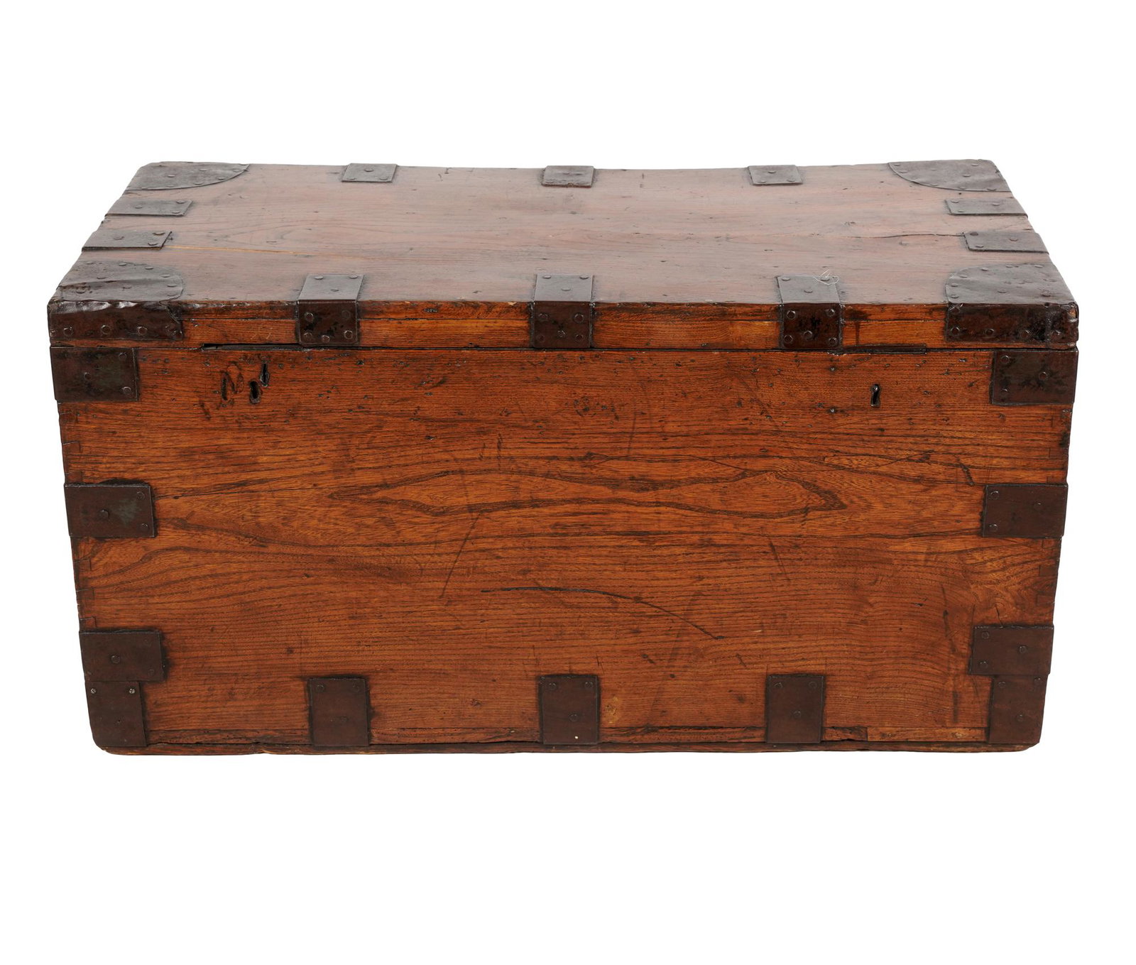 ENGLISH IRON-BOUND OAK CHEST (1 of 8)