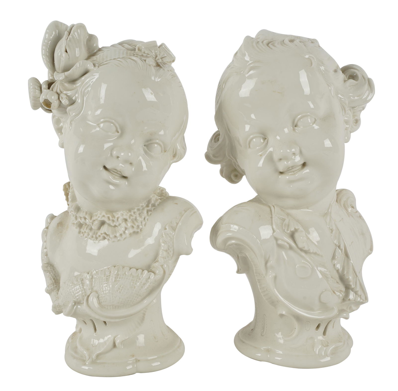 PAIR OF GERMAN PORCELAIN BUSTS (1 of 13)