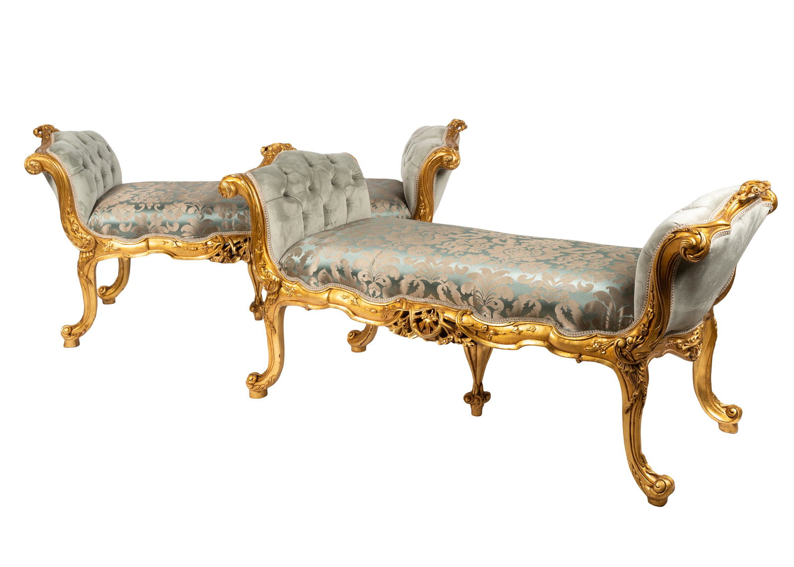 PAIR OF ROCOCO-STYLE GILTWOOD WINDOW SEATS (1 of 8)