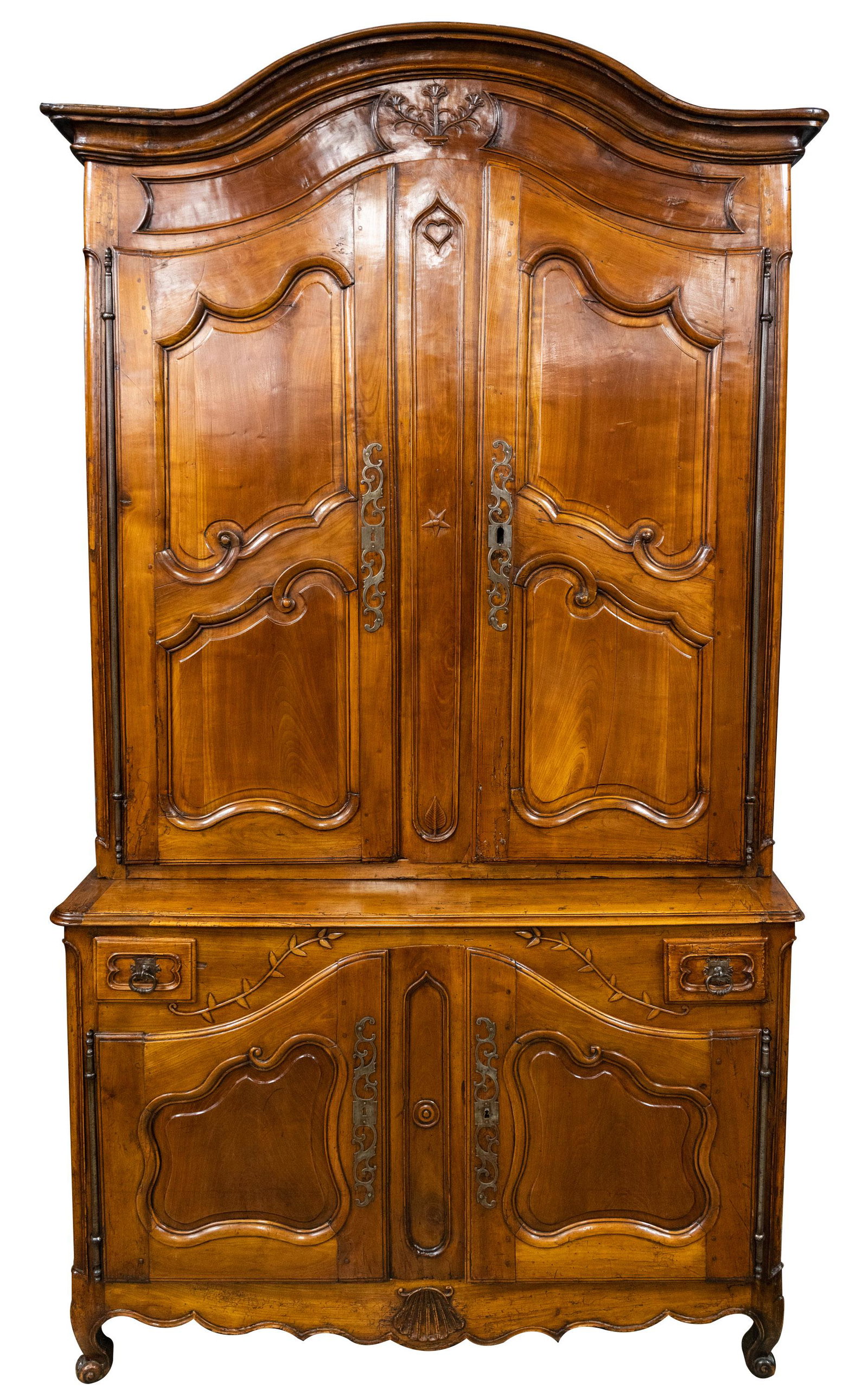 FRENCH PROVINCIAL FRUITWOOD BUFFET A DEUX CORPS (1 of 15)