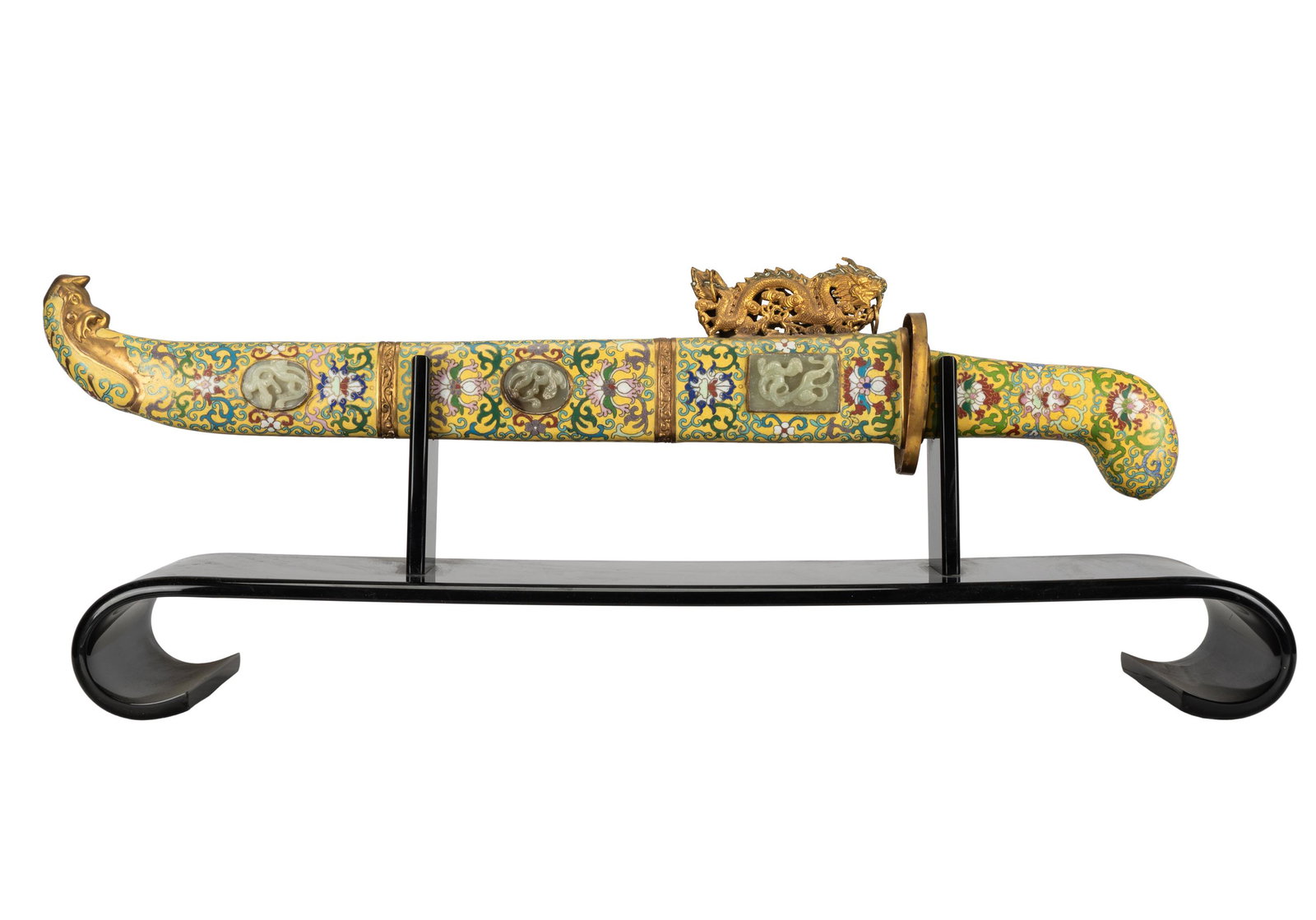 CHINESE YELLOW ENAMEL PRESENTATION SWORD & SCABBARD (1 of 16)