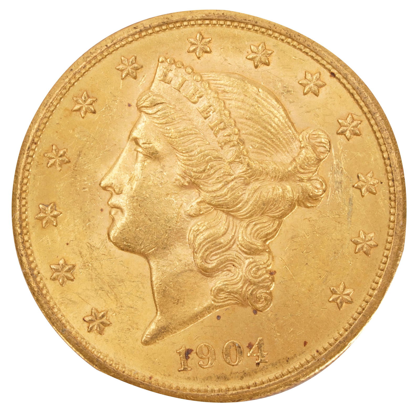 1904 $20 LIBERTY HEAD DOUBLE EAGLE GOLD COIN (1 of 4)
