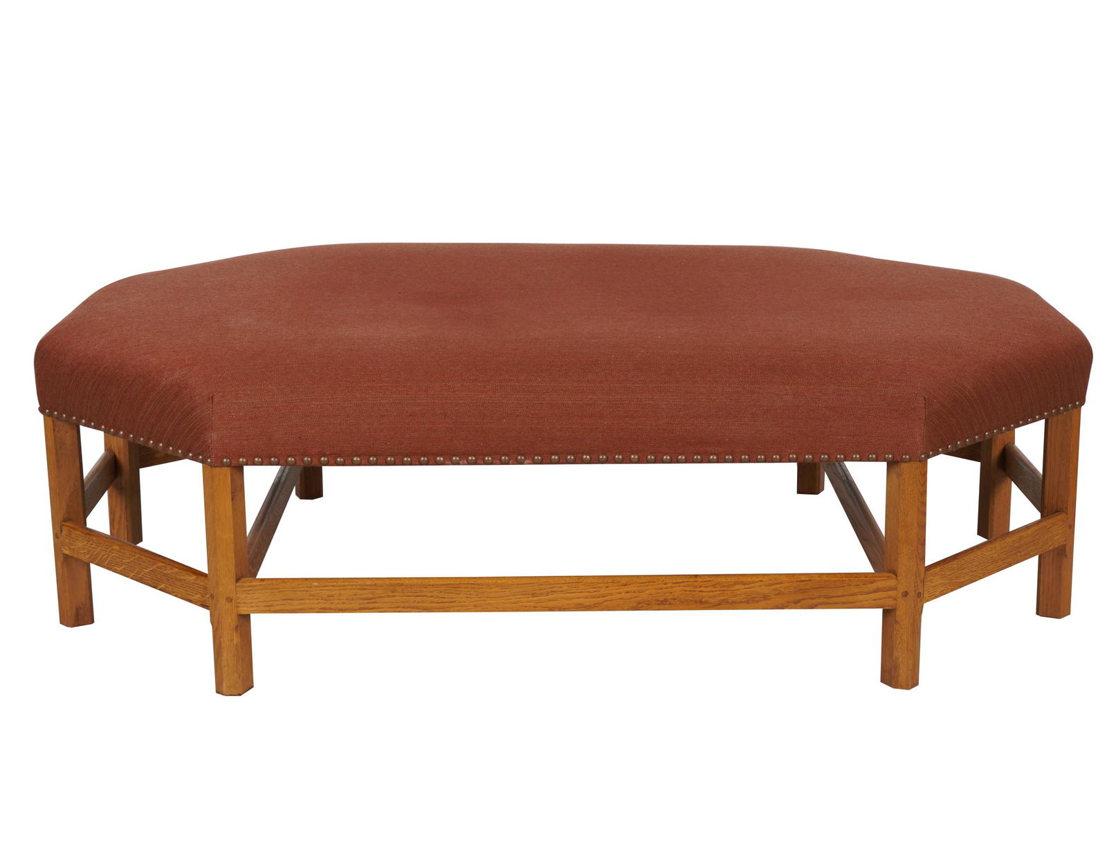 MICHAEL SMITH UPHOLSTERED OAK BENCH (1 of 8)