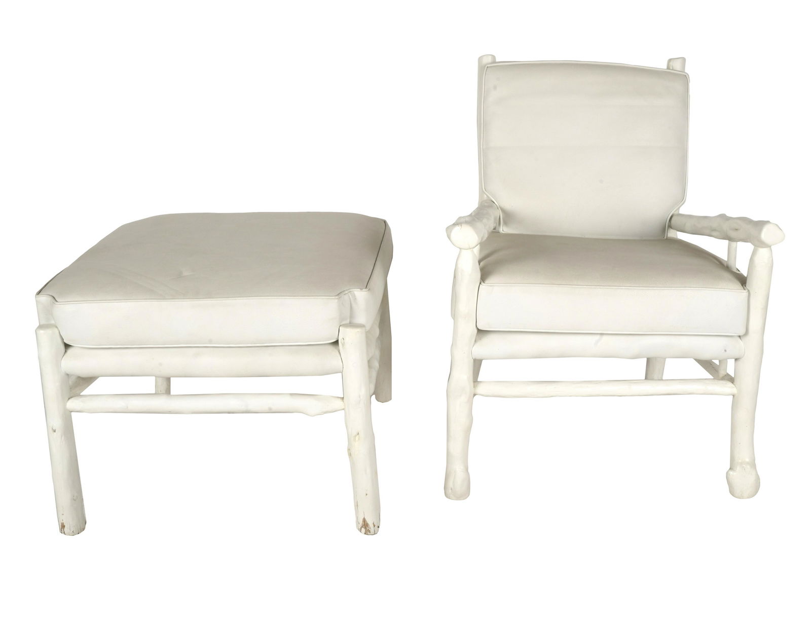 GROUP OF WHITE-PAINTED FAUX BOIS FURNITURE (1 of 6)