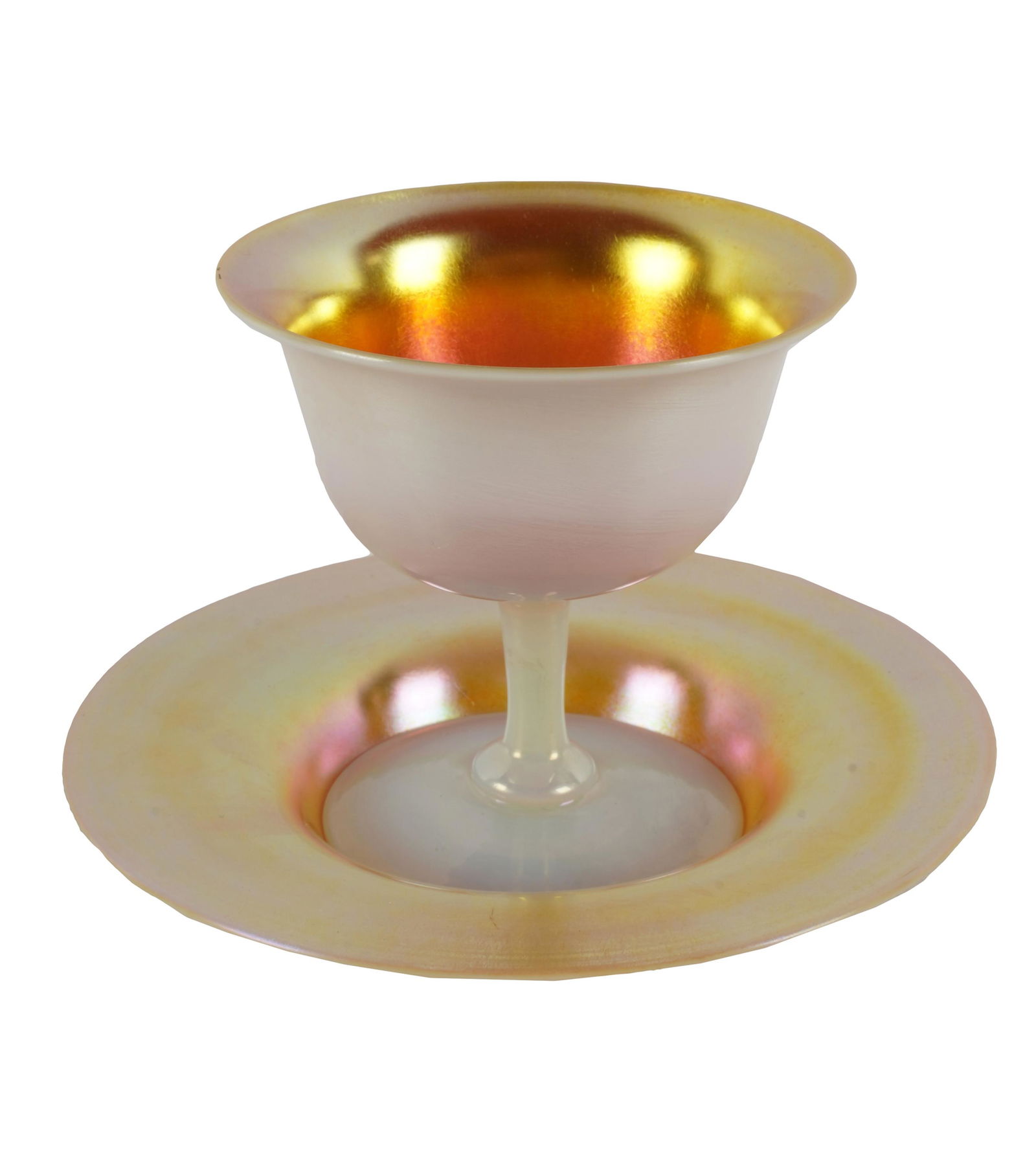 STEUBEN GLASS CUP & SAUCER (1 of 5)