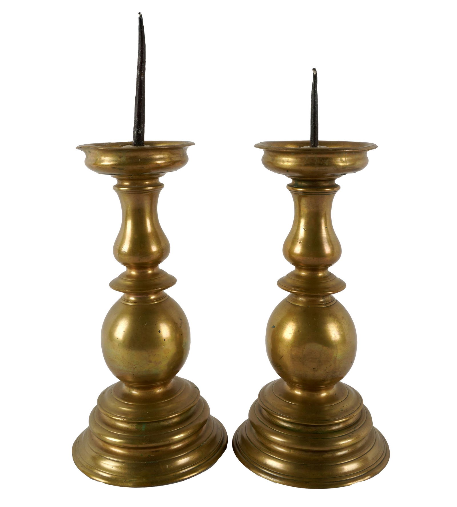 PAIR OF BRASS PRICKET STICKS (1 of 8)
