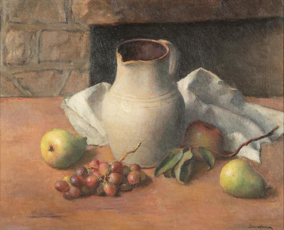 ROBERT BRACKMAN (1898 - 1980): STILL LIFE: oil on canvas; signed lower right; Richard Tobey frame; Provenance: The Estate of Barbara Beretich, Artist and Collector of Art, Claremont, CA; 18 x 22 inches; 24 1/2 x 29 inches frame