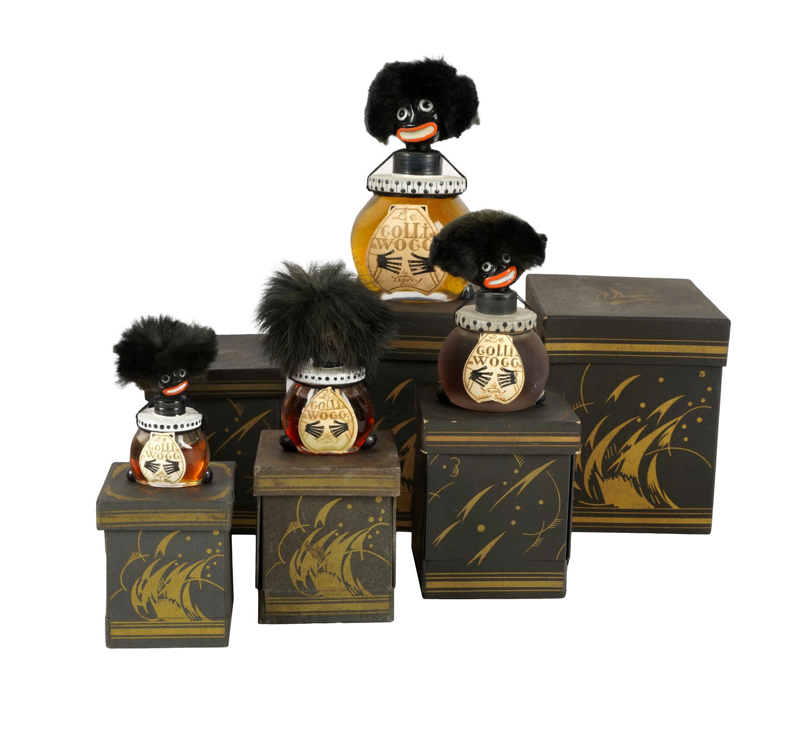 SIX FRENCH "GOLLIWOG" PERFUME BOTTLES (1 of 6)