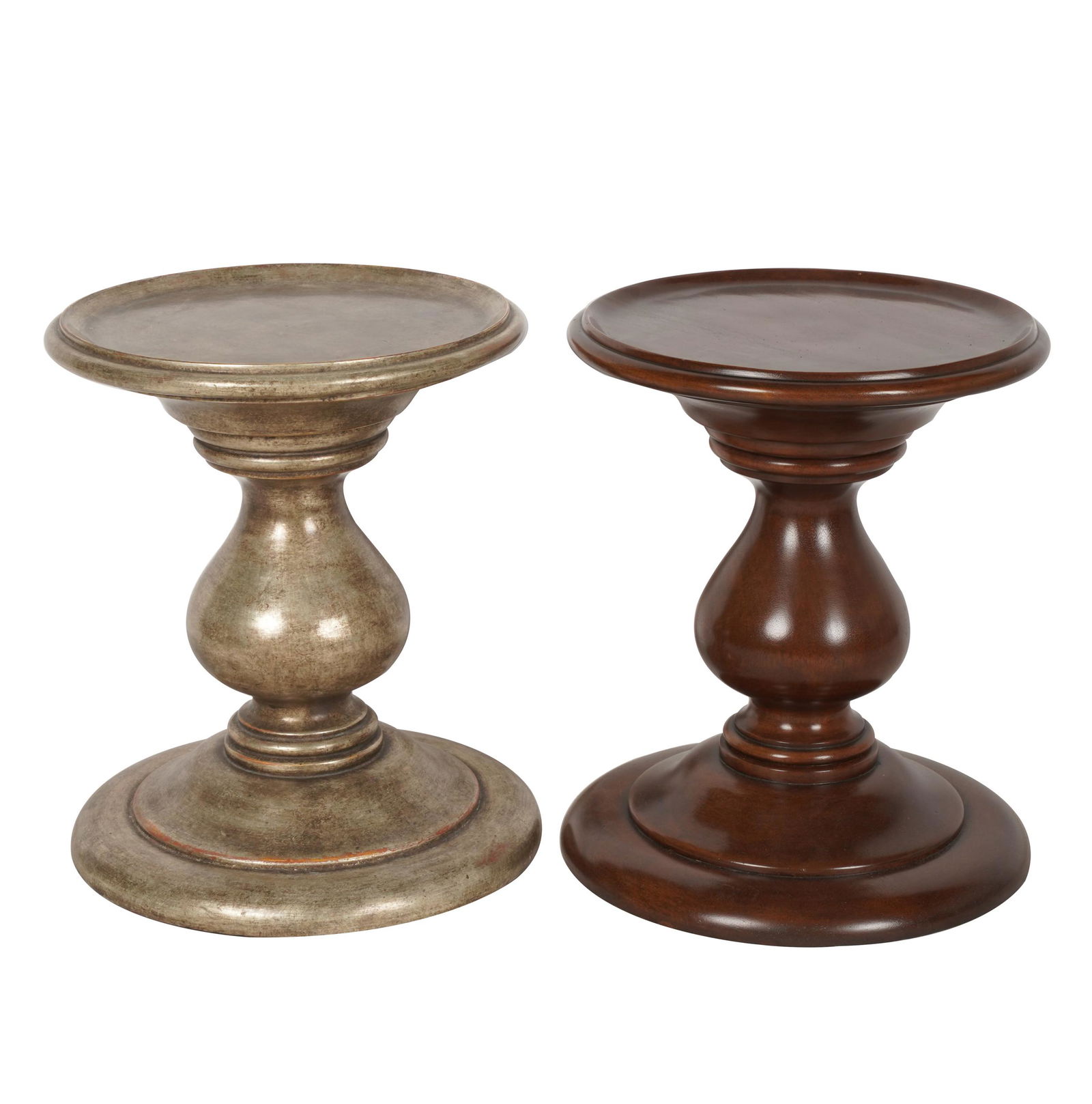 PAIR OF TURNED WOOD END TABLES (1 of 6)