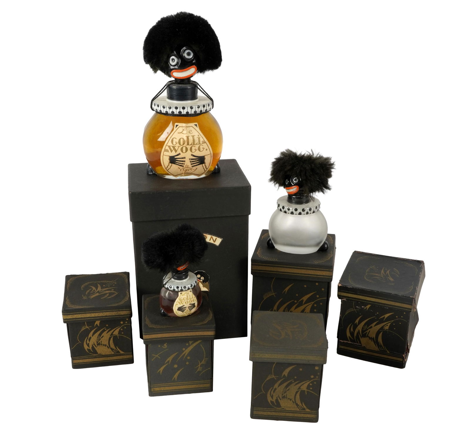SIX FRENCH "GOLLIWOG" PERFUME BOTTLES (1 of 8)