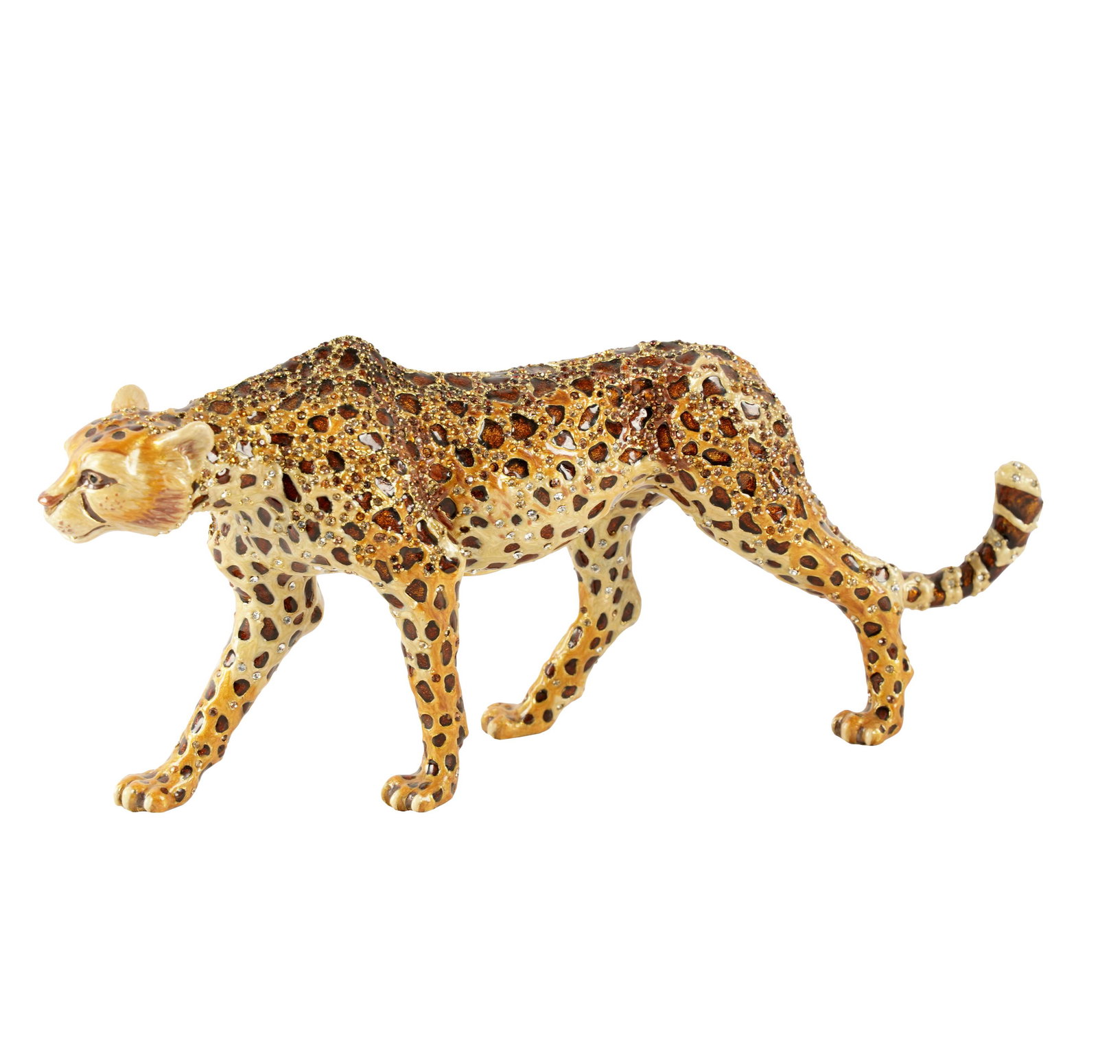 JAY STRONGWATER "PAXTON" CHEETAH: label to underside; Provenance: The Estate of James and Lois Garner. Proceeds will benefit Childrenâ€™s Hospital Los Angeles and World Wildlife Fund; 10 inches wide; 4 1/2 inches high