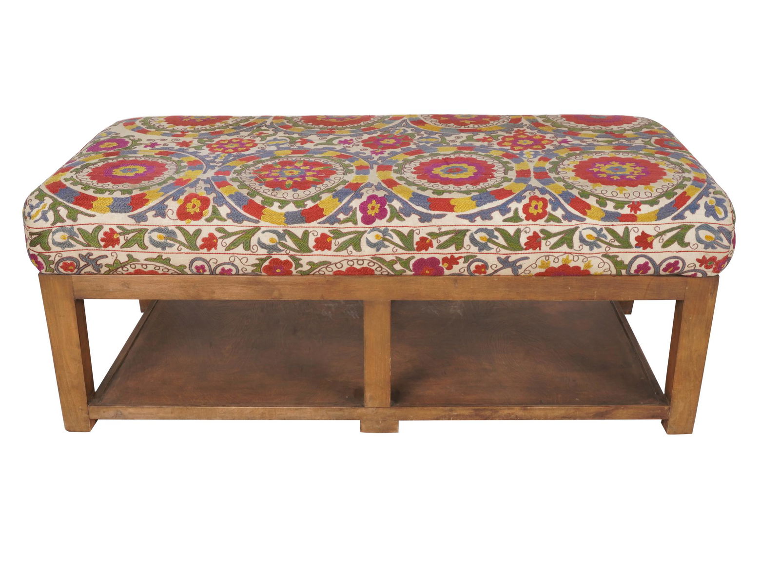 MICHAEL SMITH UPHOLSTERED WOOD BENCH (1 of 6)