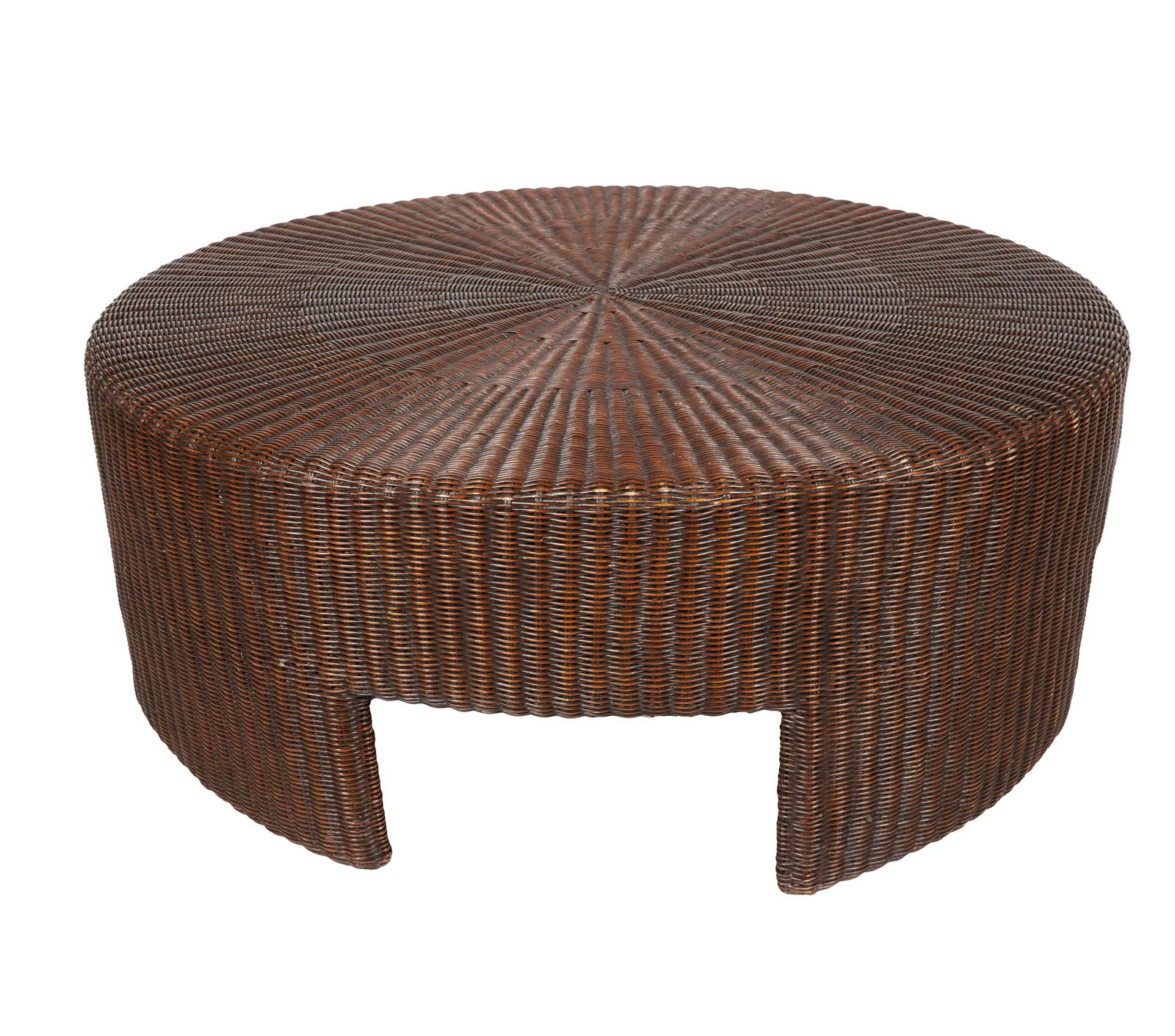 ROUND PAINTED WICKER COFFEE TABLE (1 of 7)