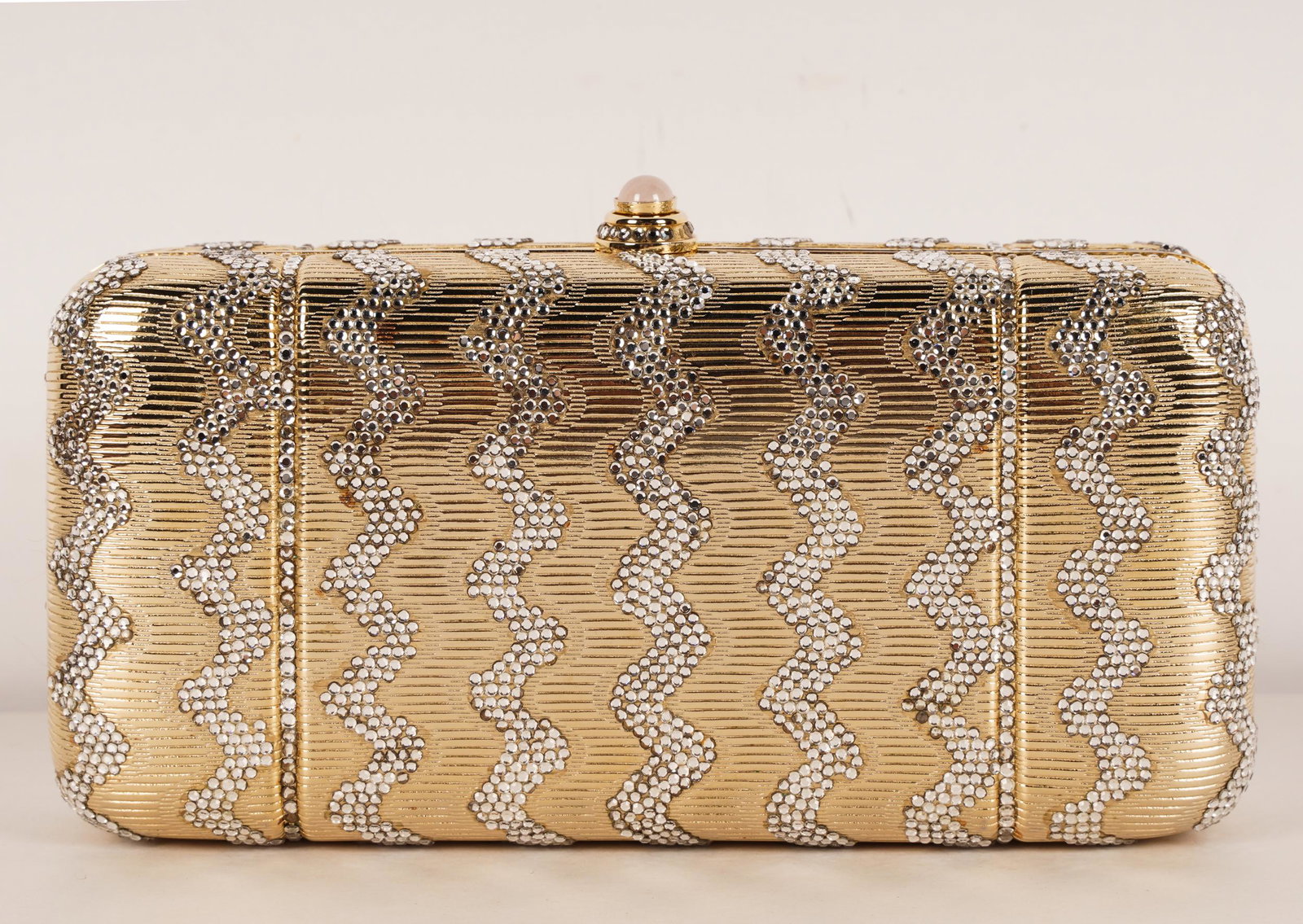 JUDITH LEIBER GOLD WAVE-PATTERN CLUTCH (1 of 6)