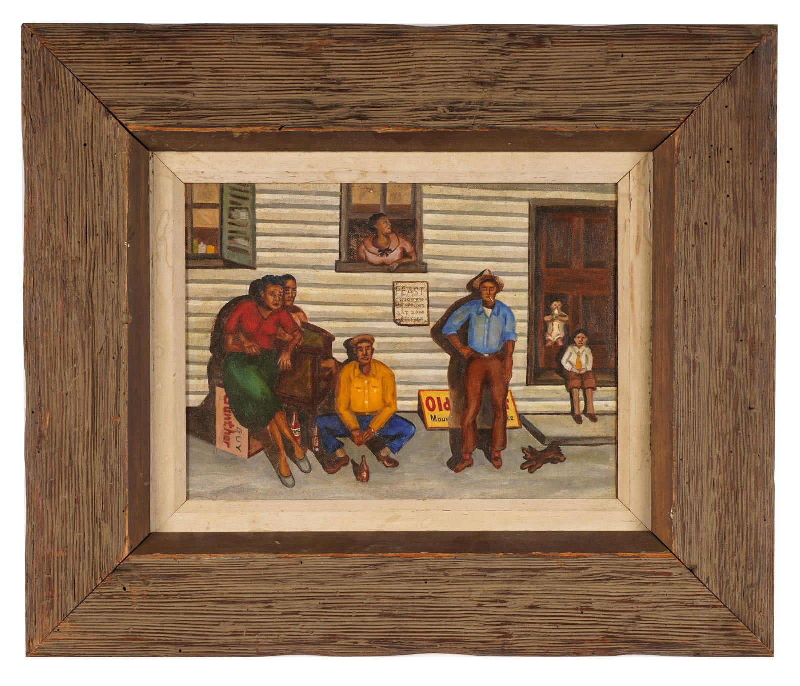 20TH CENTURY AMERICAN SCHOOL: FIGURES ON A SIDEWALK (1 of 11)