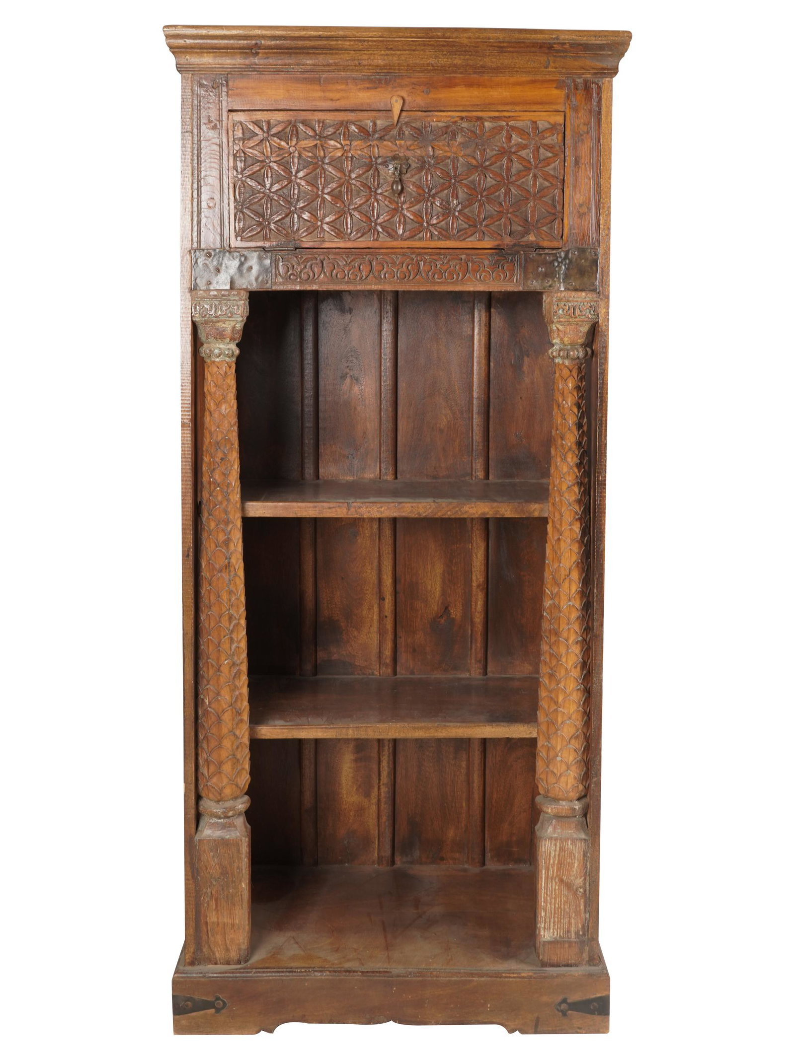 RUSTIC CARVED WOOD CABINET (1 of 13)