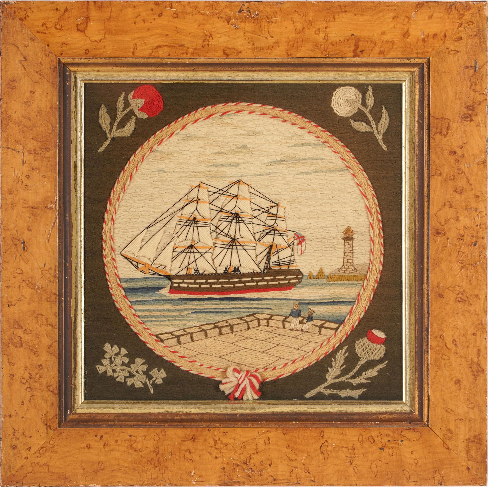 ENGLISH WOOLWORK PICTURE OR "WOOLIE" (1 of 12)