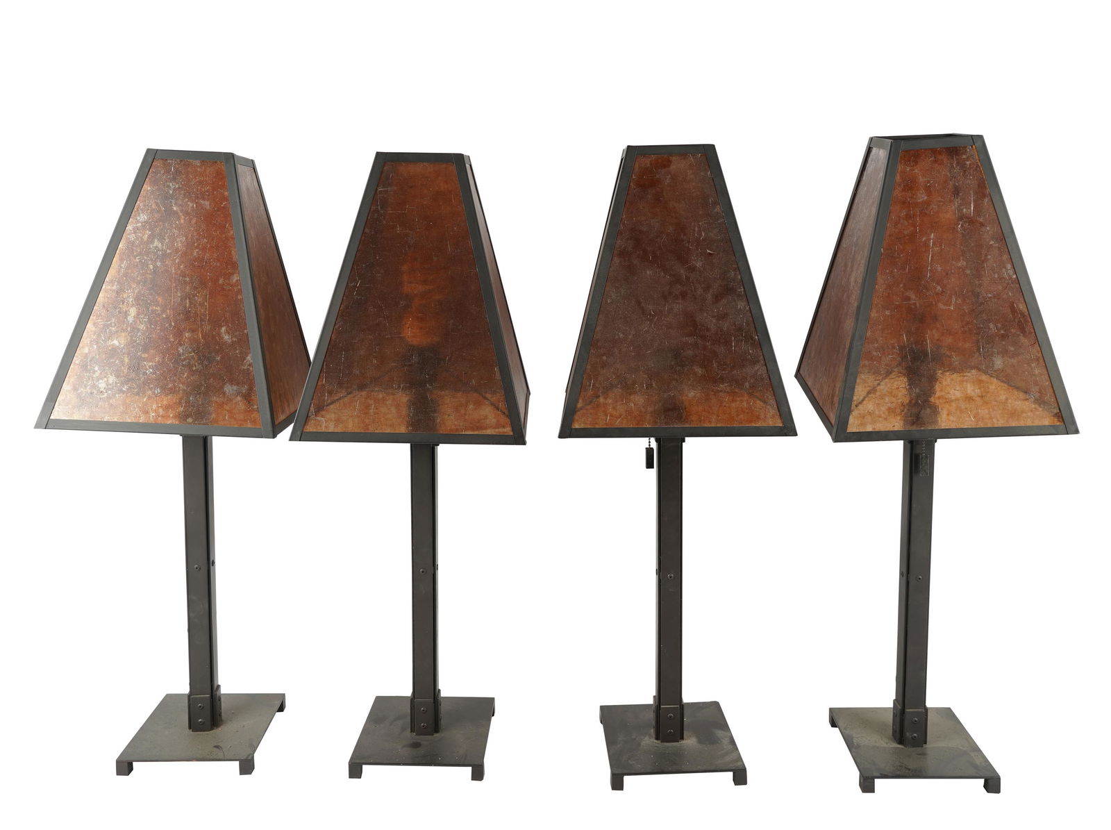 FOUR MICA & METAL TABLE LAMPS (1 of 11)