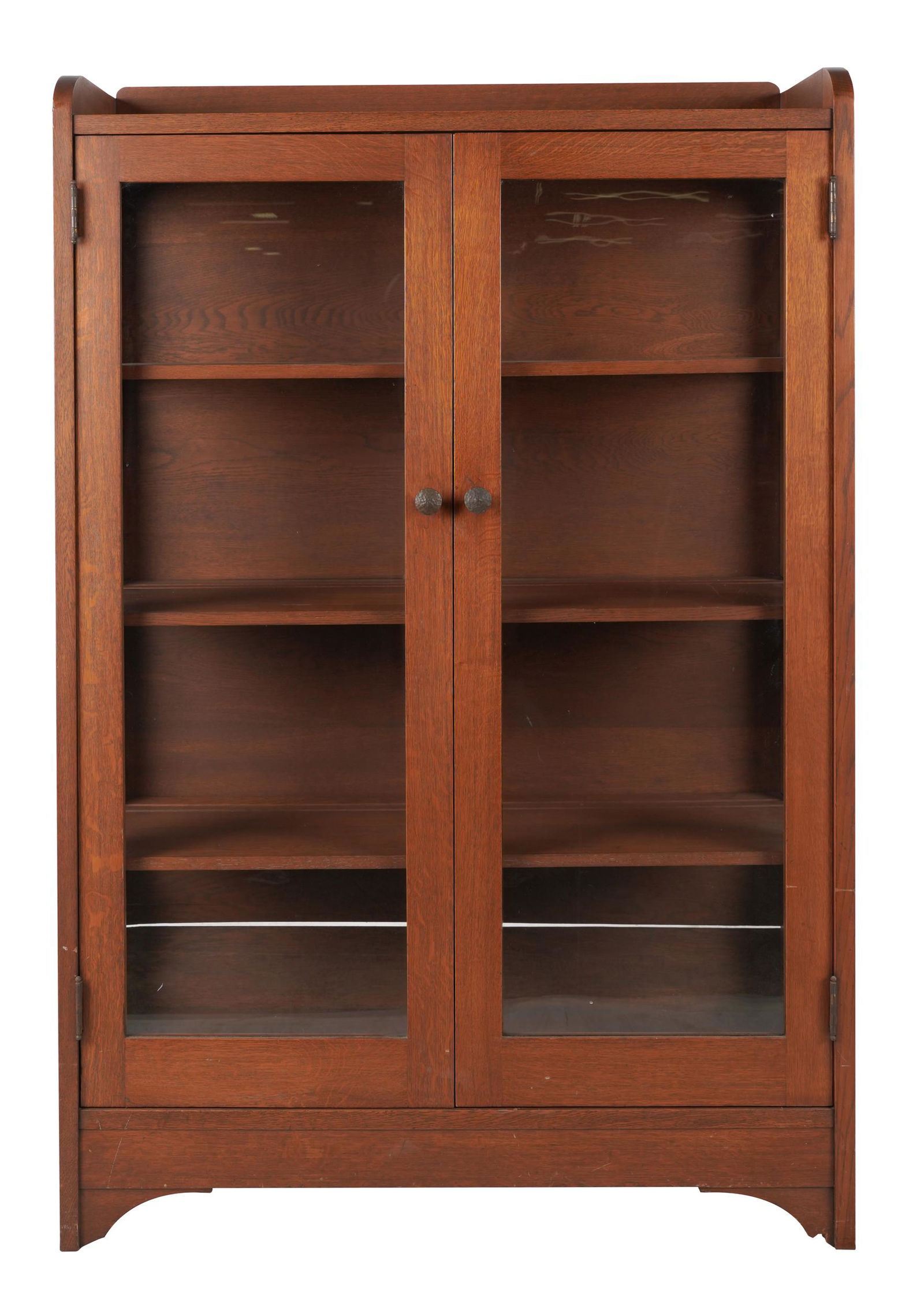 AMERICAN ARTS & CRAFTS GLAZED OAK BOOKCASE (1 of 9)