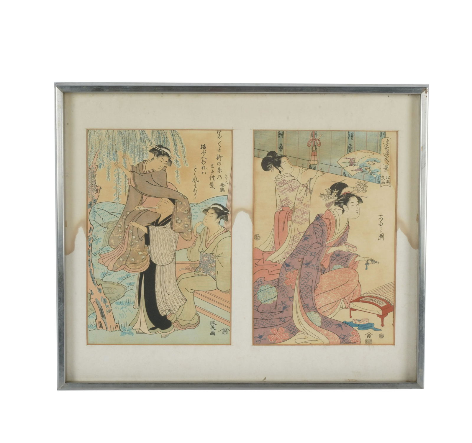 TWO JAPANESE COLOR WOODBLOCK PRINTS (1 of 6)