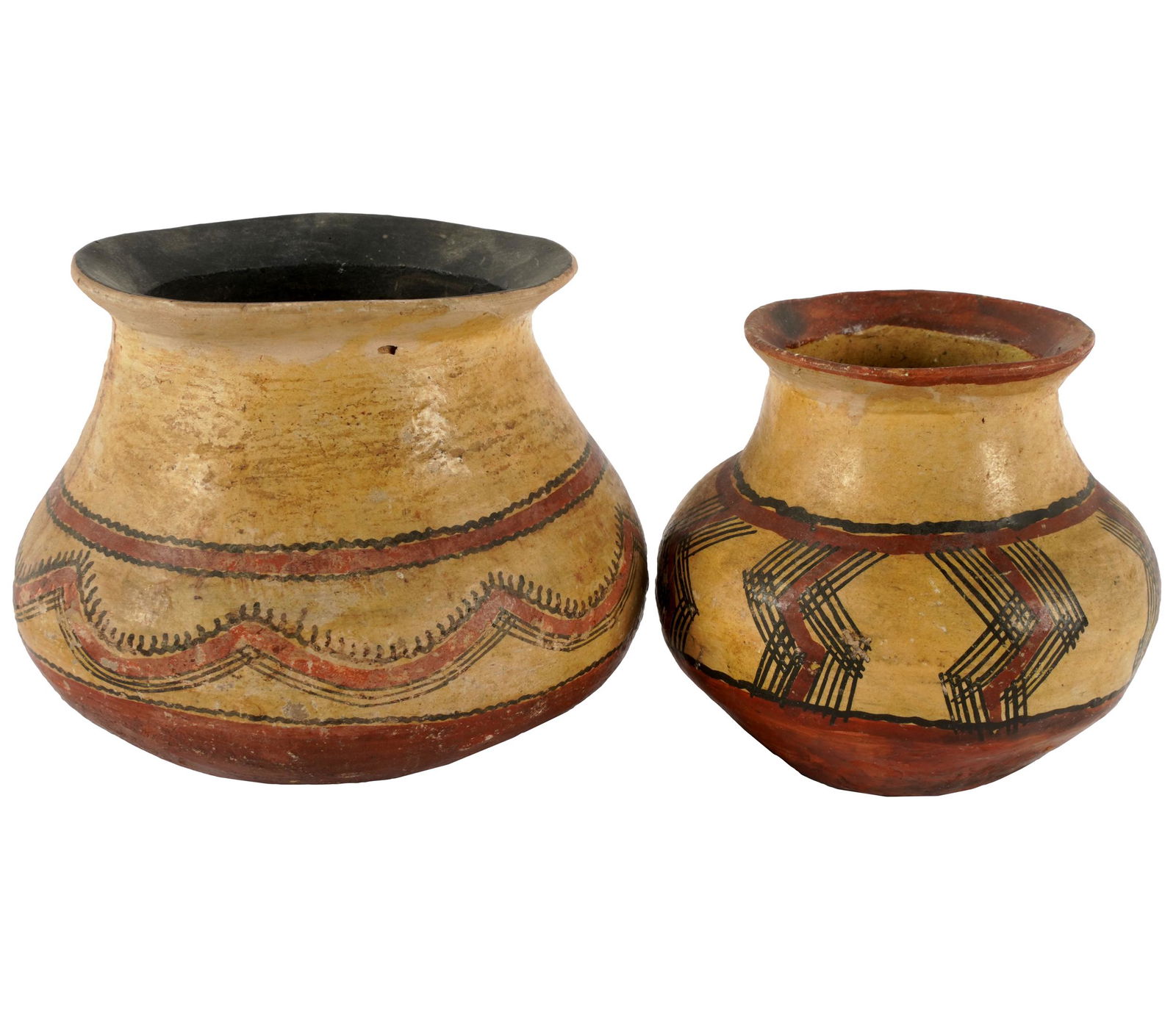 TWO NATIVE AMERICAN PAINTED POTTERY JARS (1 of 7)