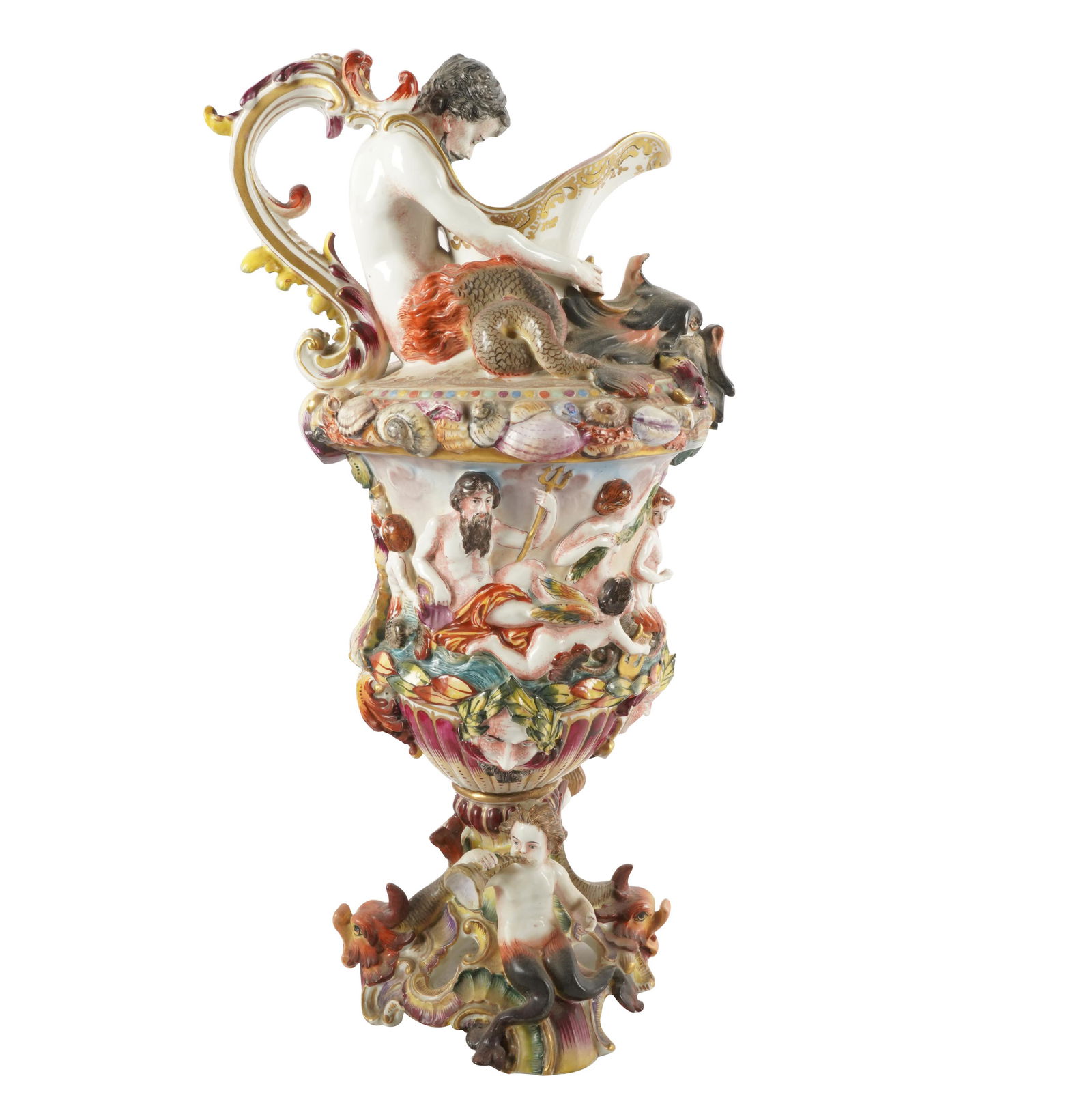 CAPODIMONTE PORCELAIN FIGURAL EWER (1 of 11)