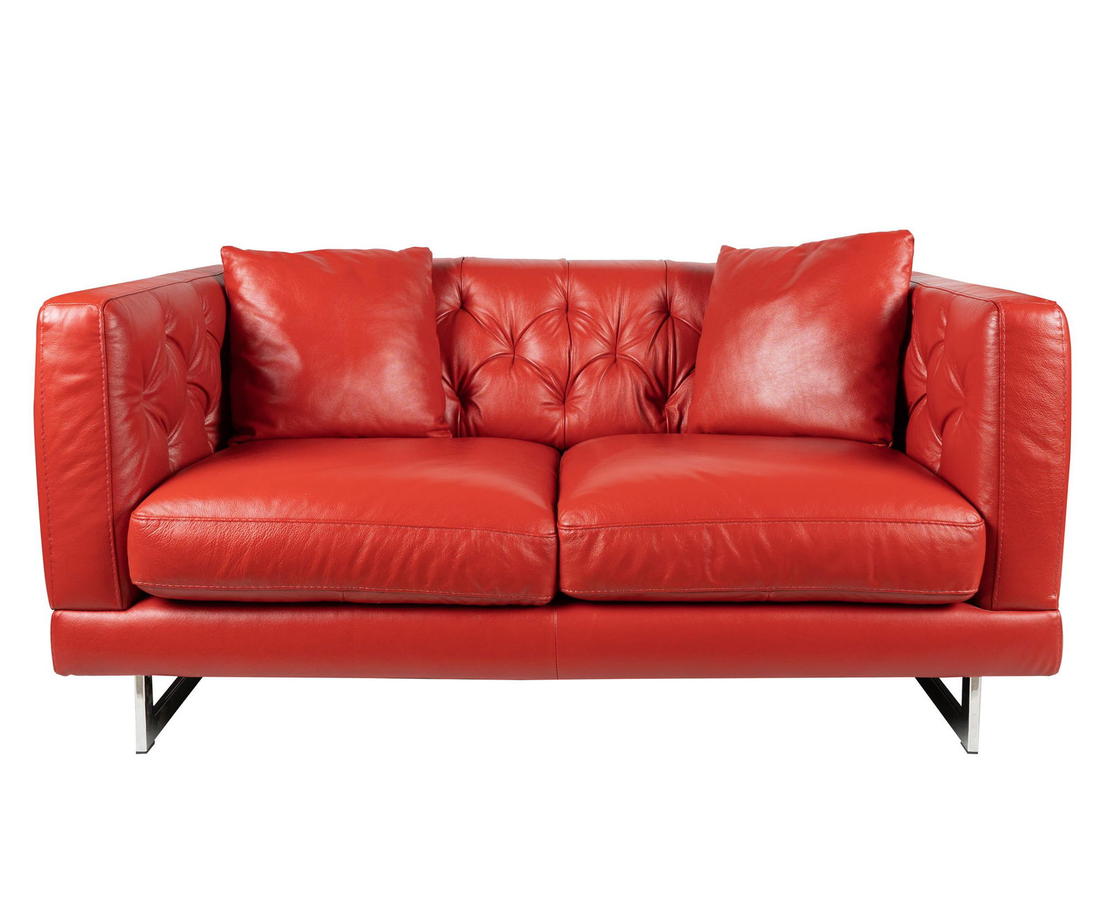 Red leather 2024 love seats