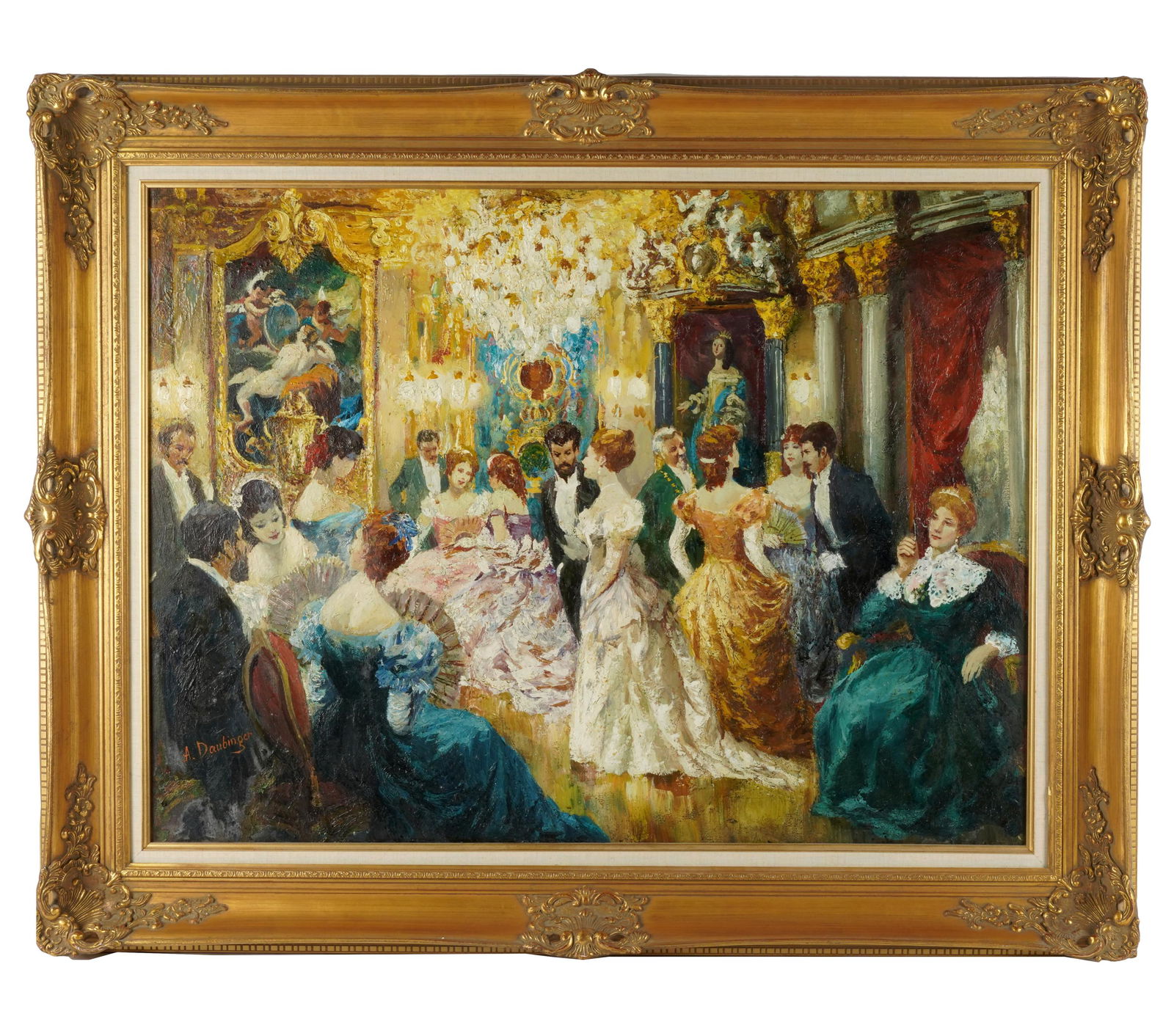 ANTON DAUBINGER (1906-08 - 1995): INTERIOR WITH FIGURES (1 of 10)