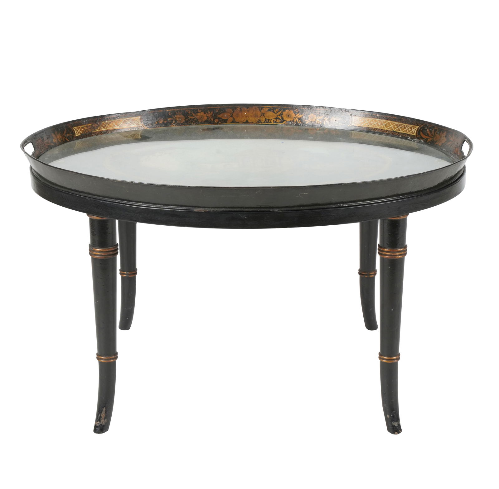 HAND-PAINTED TOLE TRAY ON STAND (1 of 7)