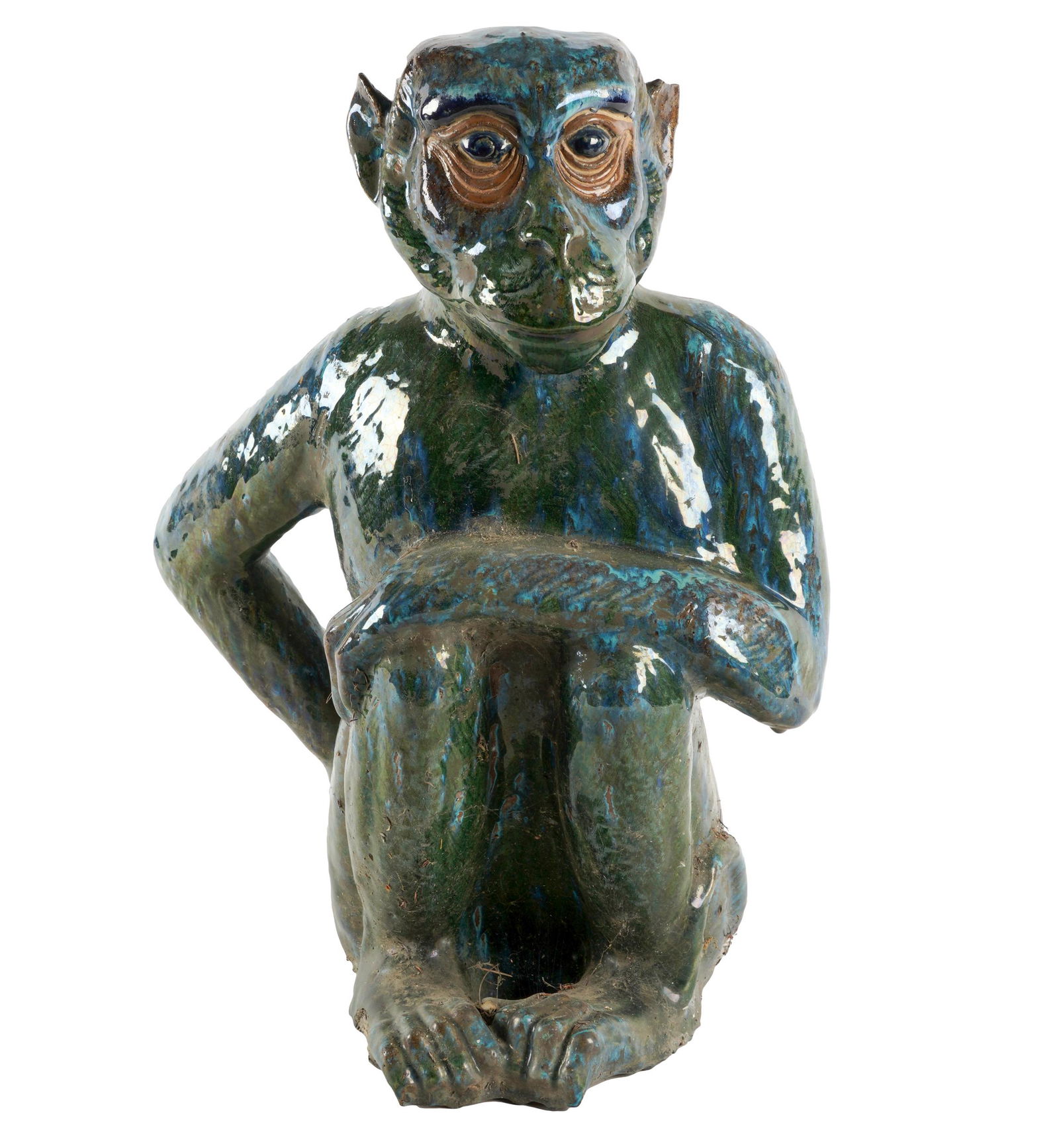 GLAZED CERAMIC MONKEY FIGURE (1 of 10)