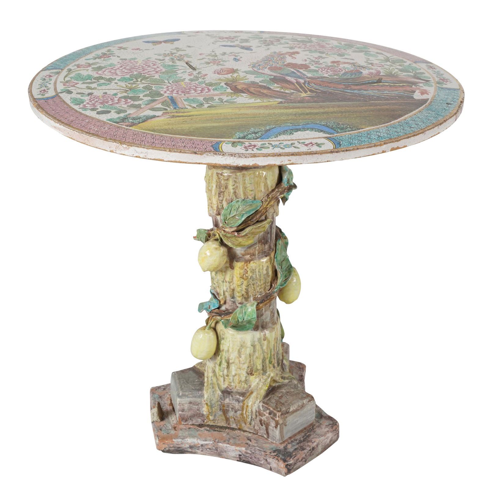 CHINOISERIE GLAZED CERAMIC SIDE TABLE (1 of 10)