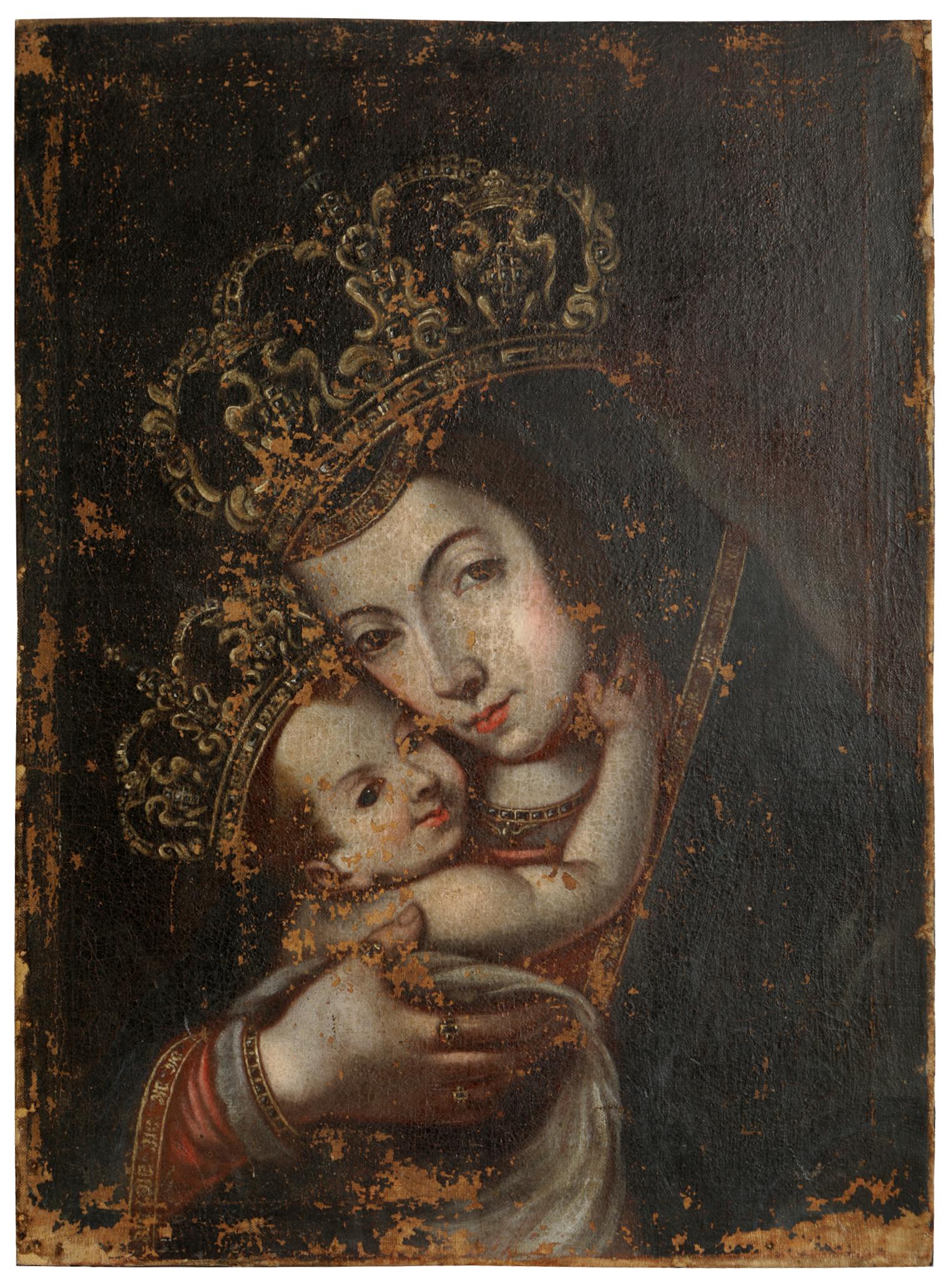 SPANISH COLONIAL SCHOOL: MADONNA & CHILD (1 of 7)