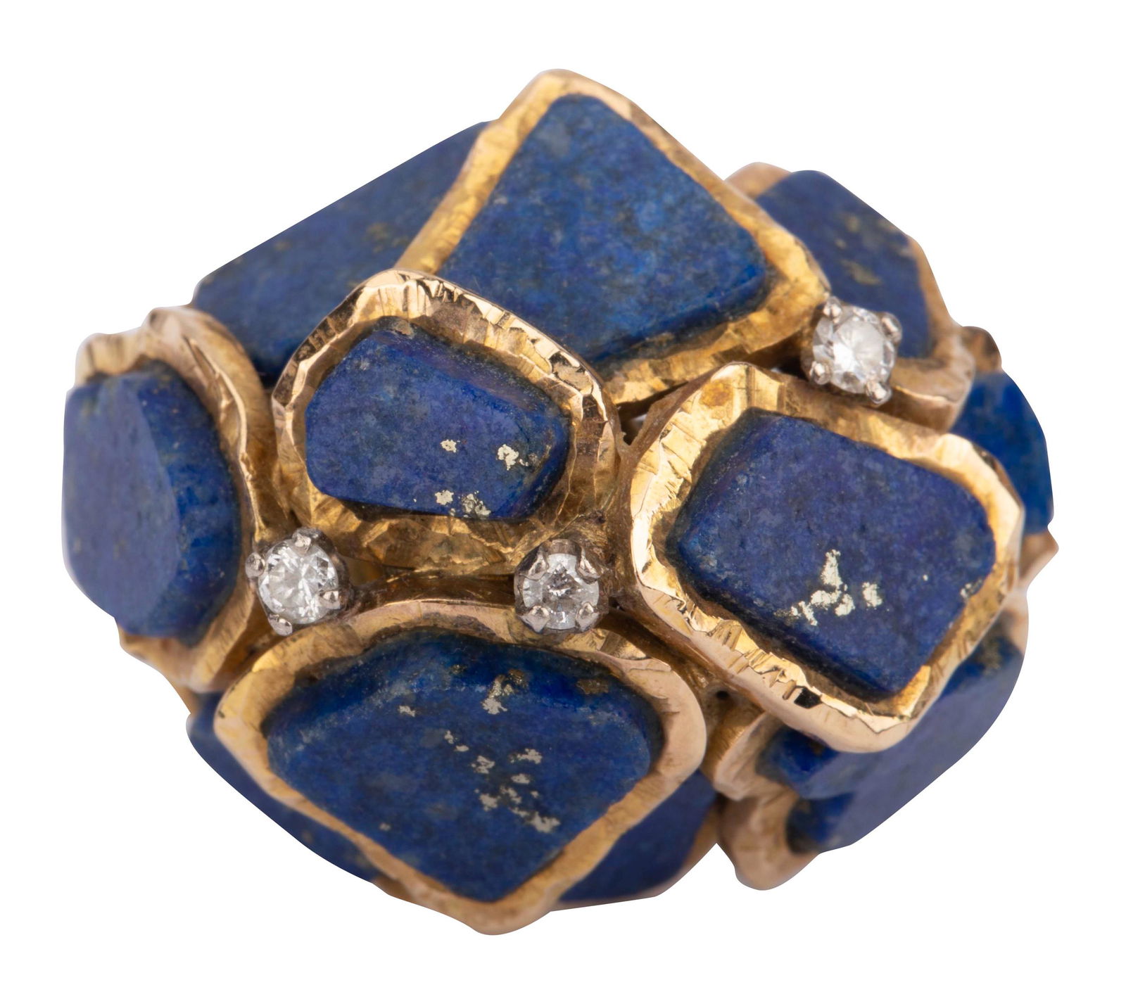 14 KARAT YELLOW GOLD, DIAMOND, & LAPIS LAZULI RING (1 of 8)