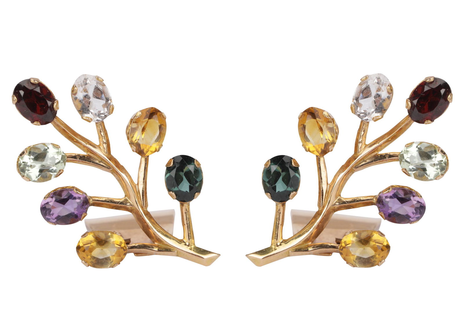 18 KARAT YELLOW GOLD & MULTI-GEM EARRINGS (1 of 7)
